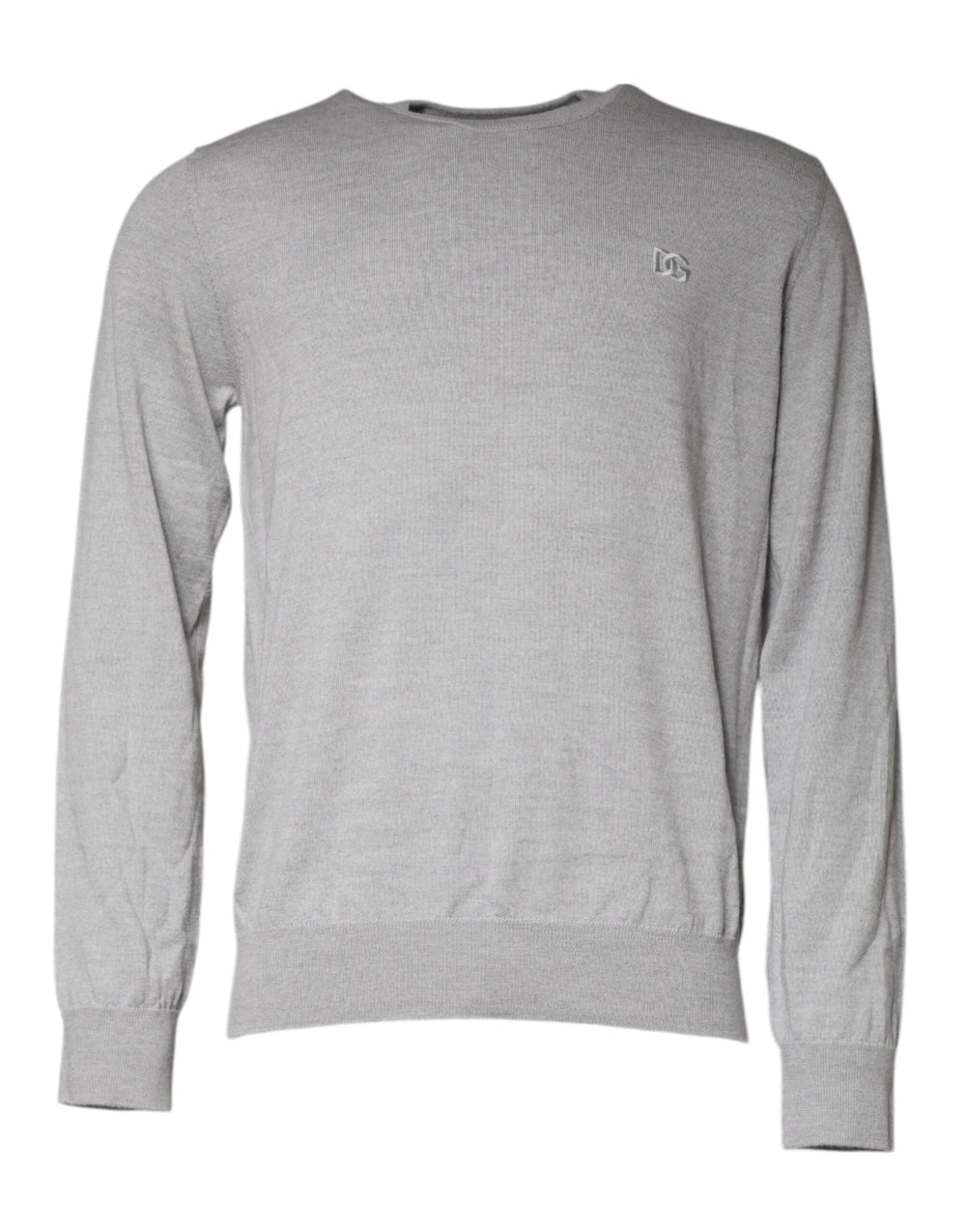 Dolce & Gabbana Light Gray Wool Crew Neck Pullover Sweater - IT50 | L - Sweaters