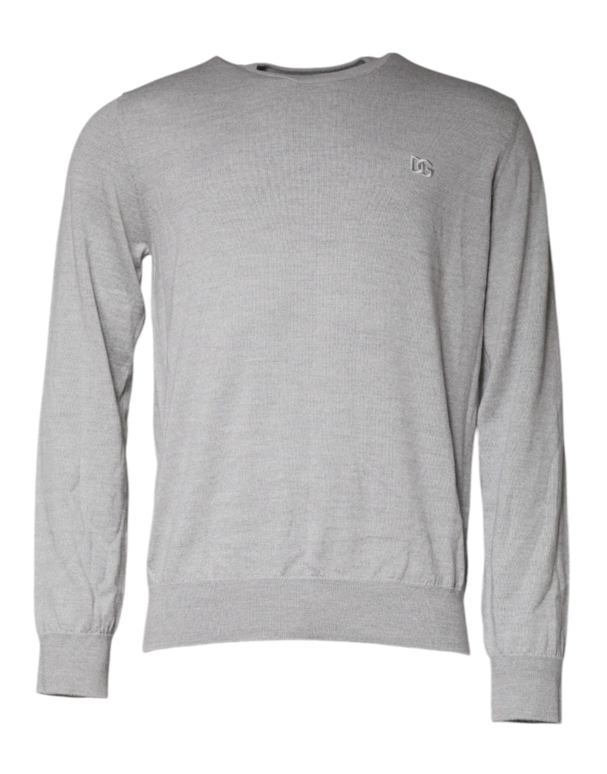 Dolce & Gabbana Light Gray Wool Crew Neck Pullover Sweater - IT50 | L - Sweaters