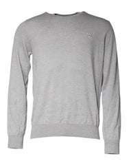 Dolce & Gabbana Light Gray Wool Crew Neck Pullover Sweater - IT50 | L - Sweaters
