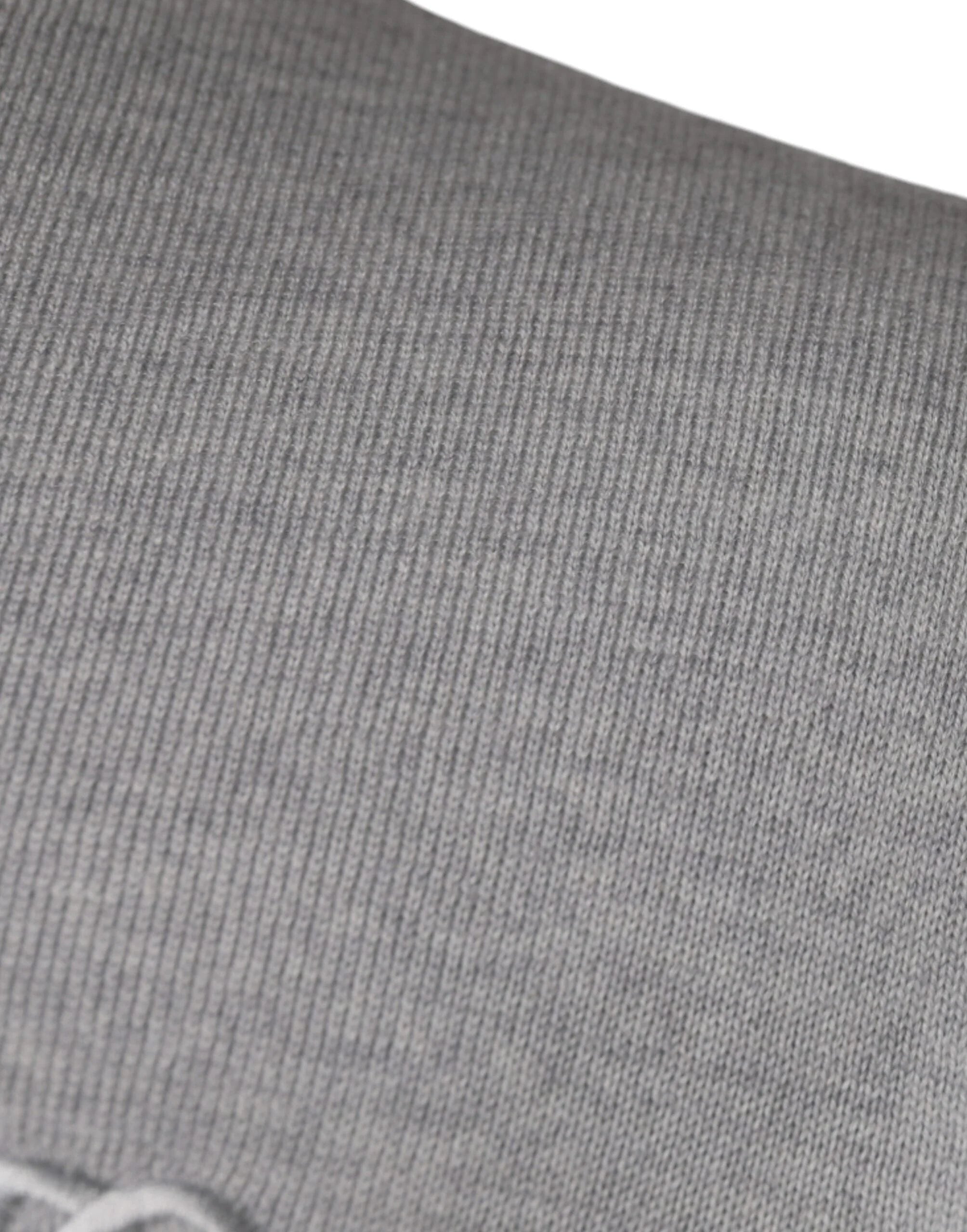 Dolce & Gabbana Light Gray Wool Crew Neck Pullover Sweater - IT50 | L - Sweaters