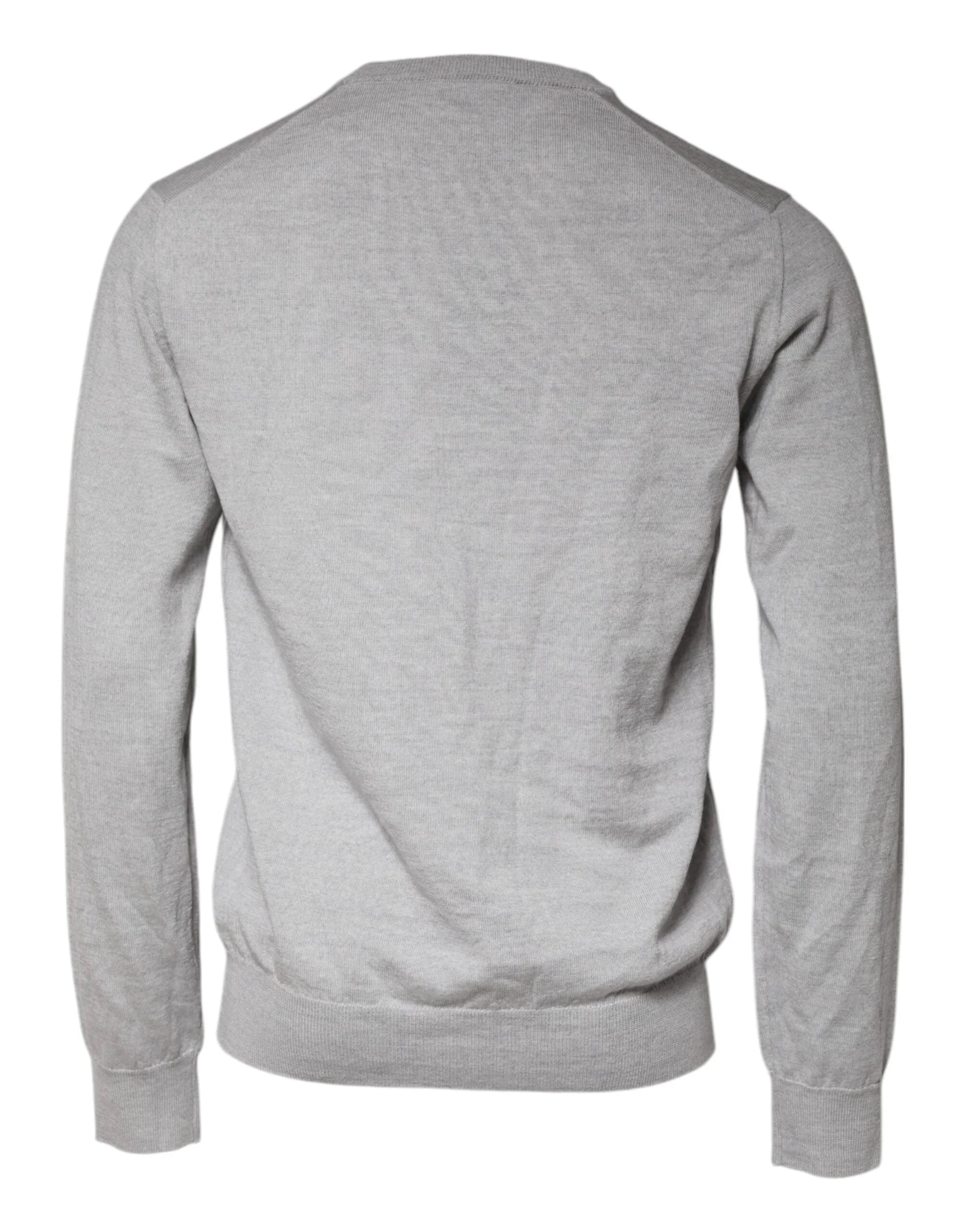 Dolce & Gabbana Light Gray Wool Crew Neck Pullover Sweater - IT50 | L - Sweaters