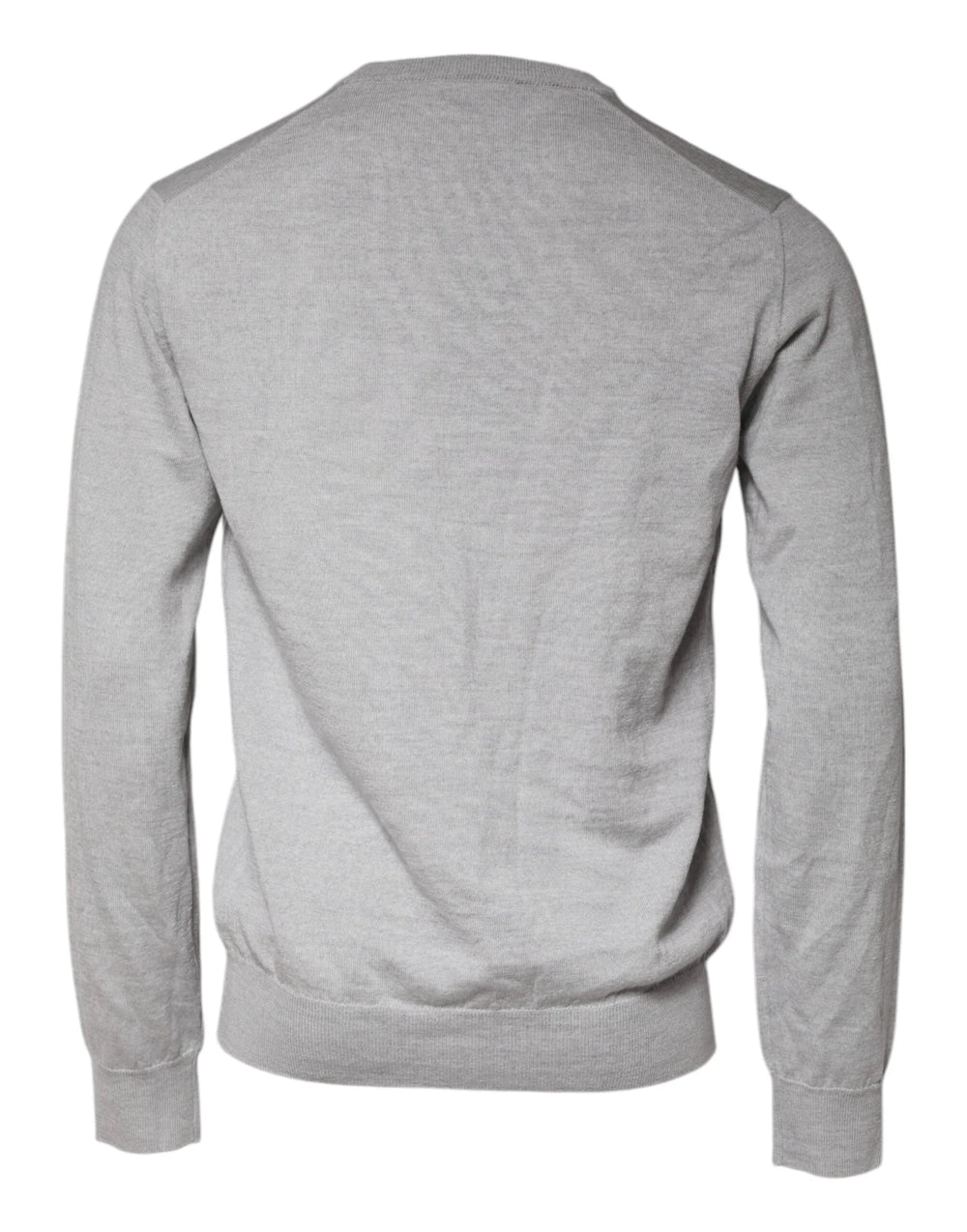 Dolce & Gabbana Light Gray Wool Crew Neck Pullover Sweater - IT50 | L - Sweaters