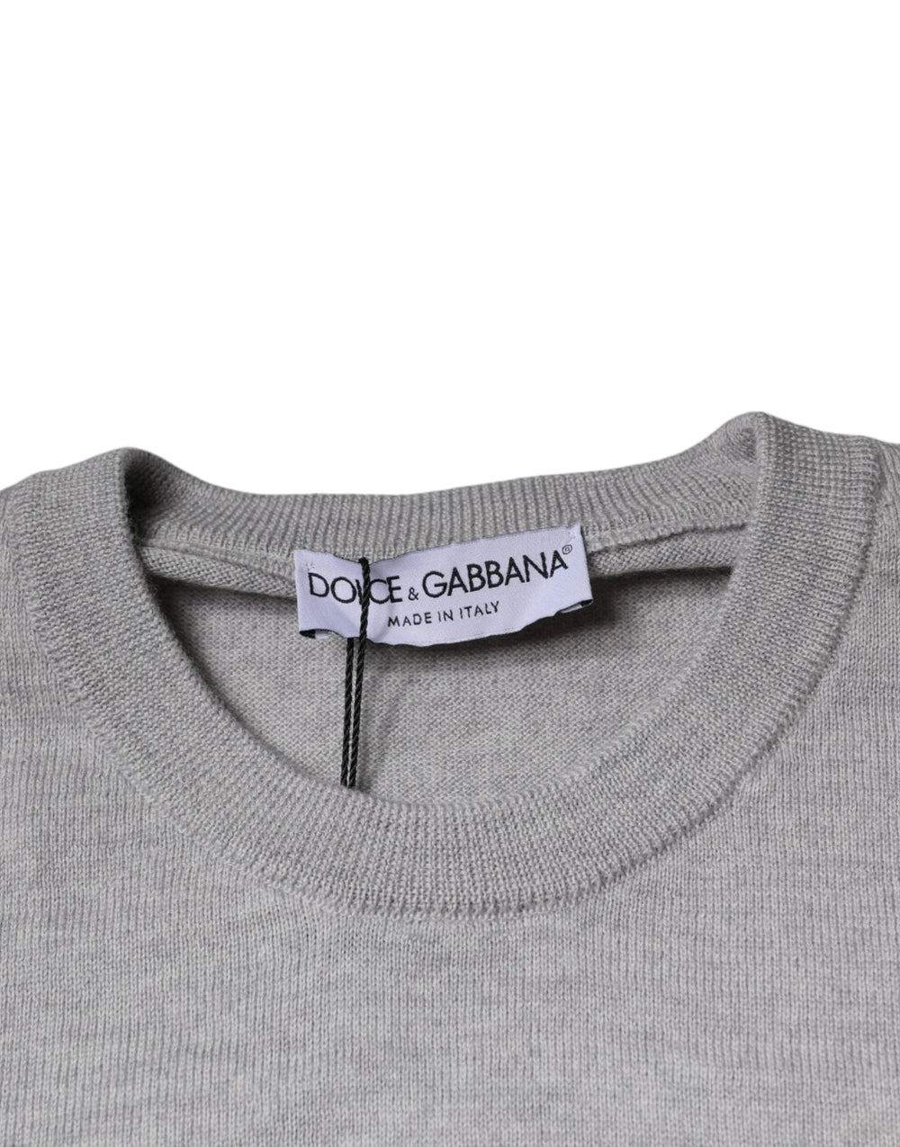 Dolce & Gabbana Light Gray Wool Crew Neck Pullover Sweater - IT50 | L - Sweaters
