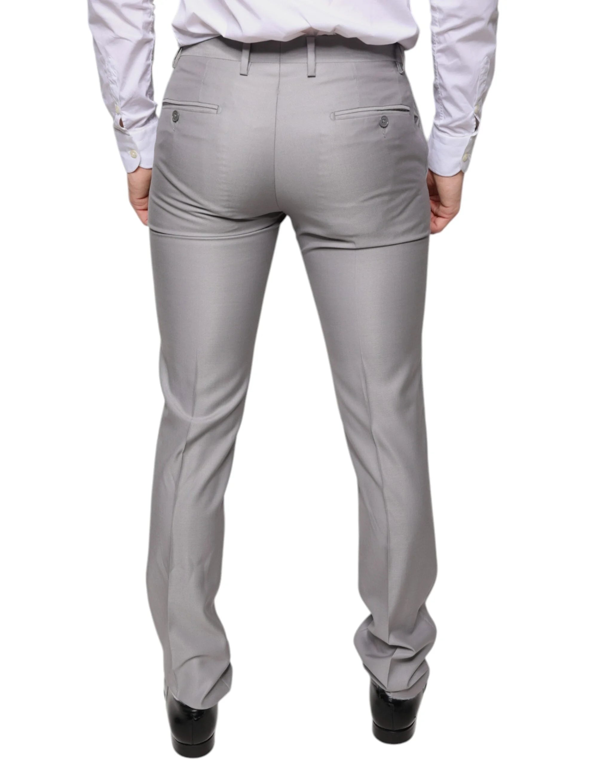 Dolce & Gabbana Light Gray Wool Dress Pants - IT44 | XS - Trousers