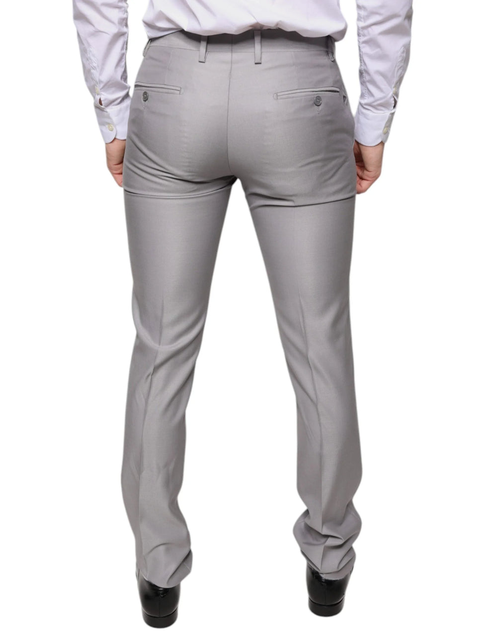 Dolce & Gabbana Light Gray Wool Dress Pants - IT44 | XS - Trousers