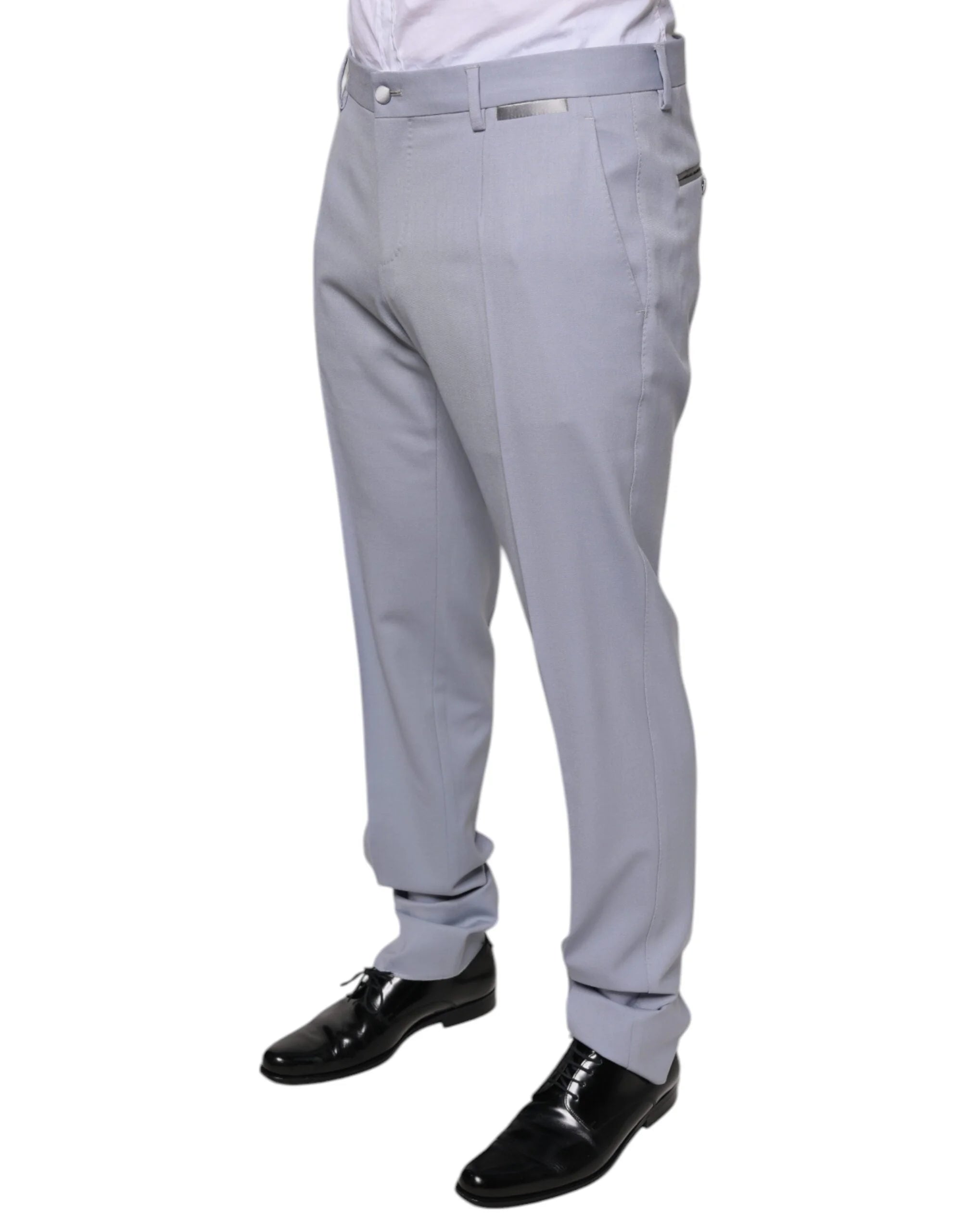 Dolce & Gabbana Light Gray Wool Formal Dress Pants - IT50 | L - Trousers