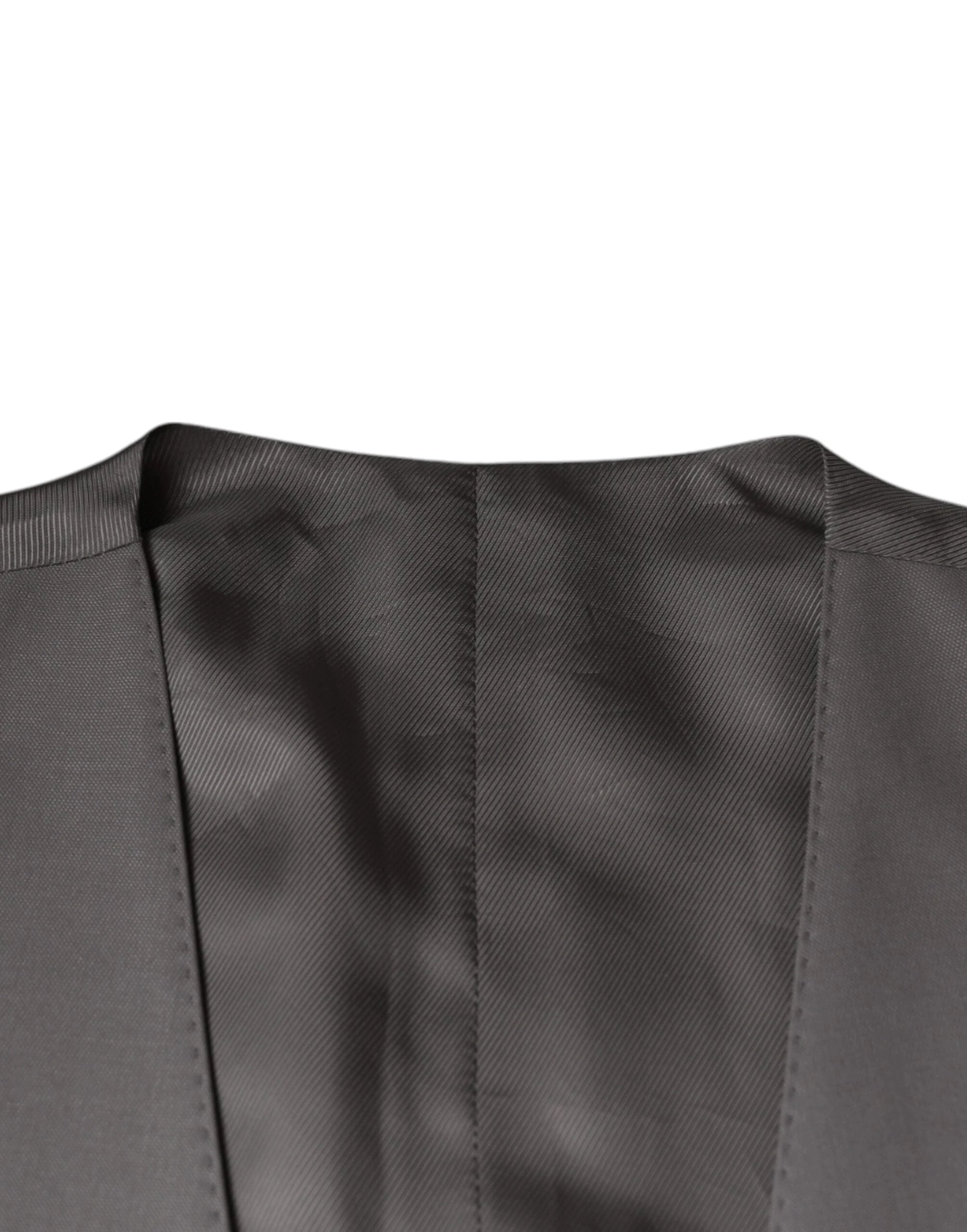 Dolce & Gabbana Light Gray Wool Formal Dress Waistcoat Vest - IT44 | XS - Vests