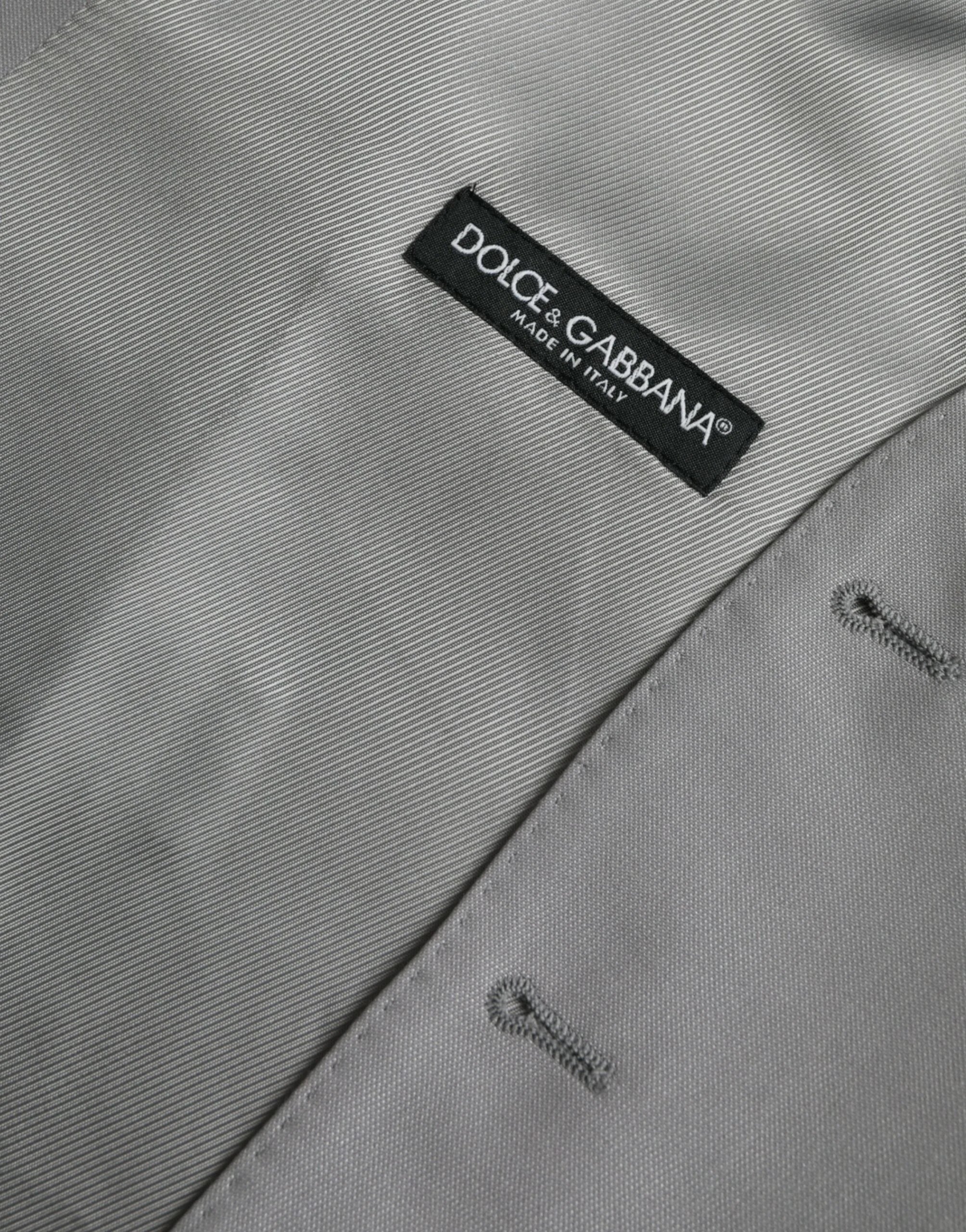 Dolce & Gabbana Light Gray Wool Formal Dress Waistcoat Vest - IT52 | XL - Vests