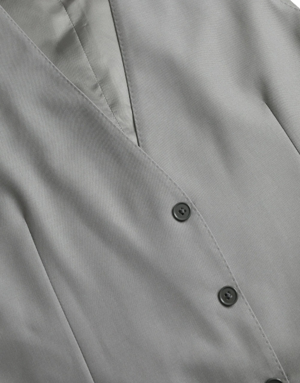 Dolce & Gabbana Light Gray Wool Formal Dress Waistcoat Vest - IT52 | XL - Vests