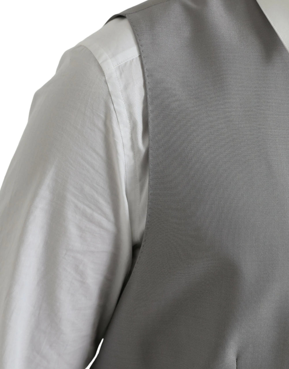 Dolce & Gabbana Light Gray Wool Formal Dress Waistcoat Vest - IT52 | XL - Vests