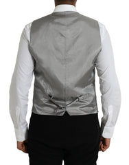 Dolce & Gabbana Light Gray Wool Formal Dress Waistcoat Vest - IT52 | XL - Vests