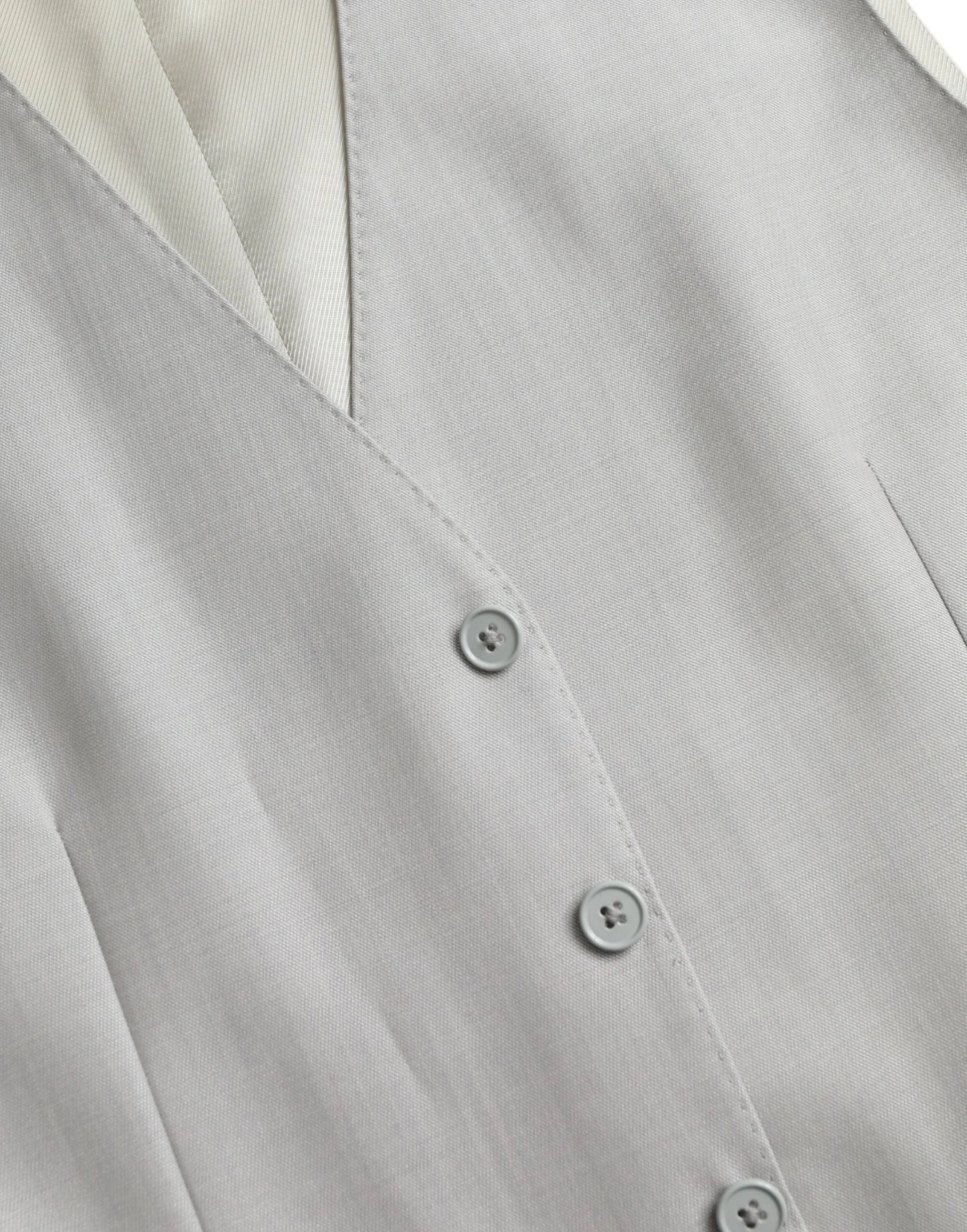 Dolce & Gabbana Light Gray Wool Formal Dress Waistcoat Vest - Vests