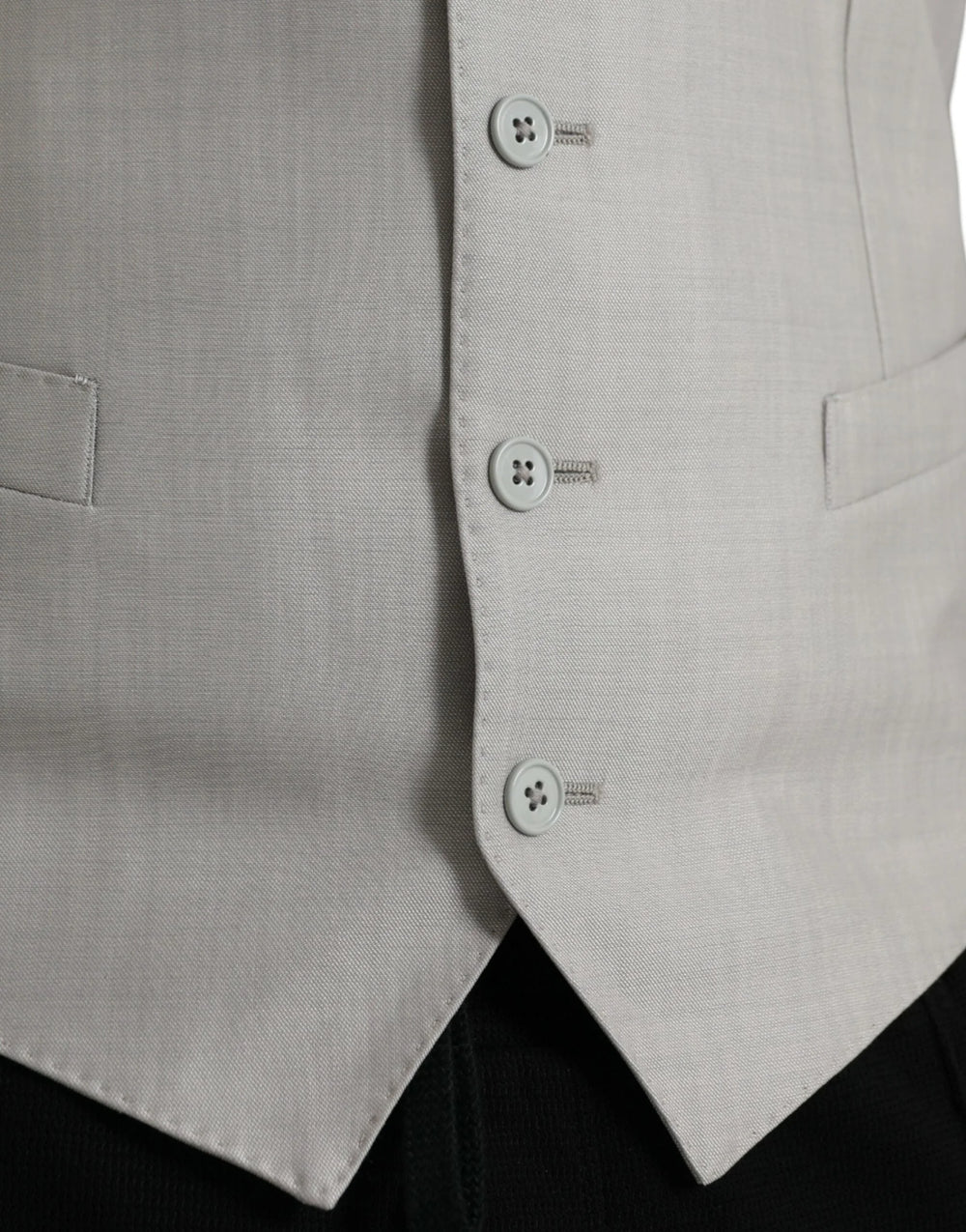 Dolce & Gabbana Light Gray Wool Formal Dress Waistcoat Vest - Vests