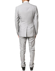 Dolce & Gabbana Light Gray Wool GOLD 2 Piece Formal Suit - IT44 | XS - Pant Suits