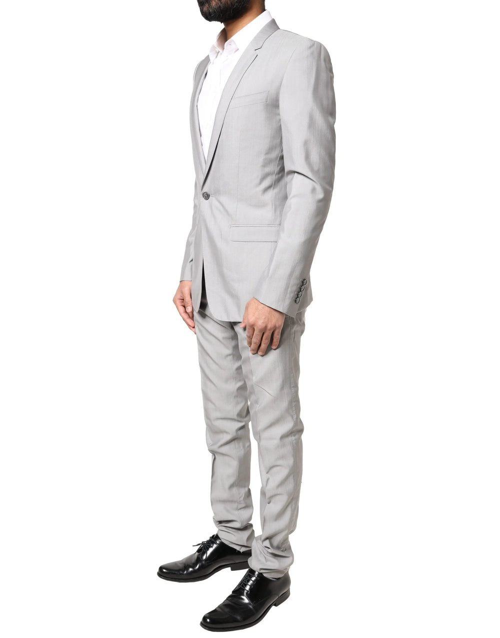 Dolce & Gabbana Light Gray Wool GOLD 2 Piece Formal Suit - IT44 | XS - Pant Suits