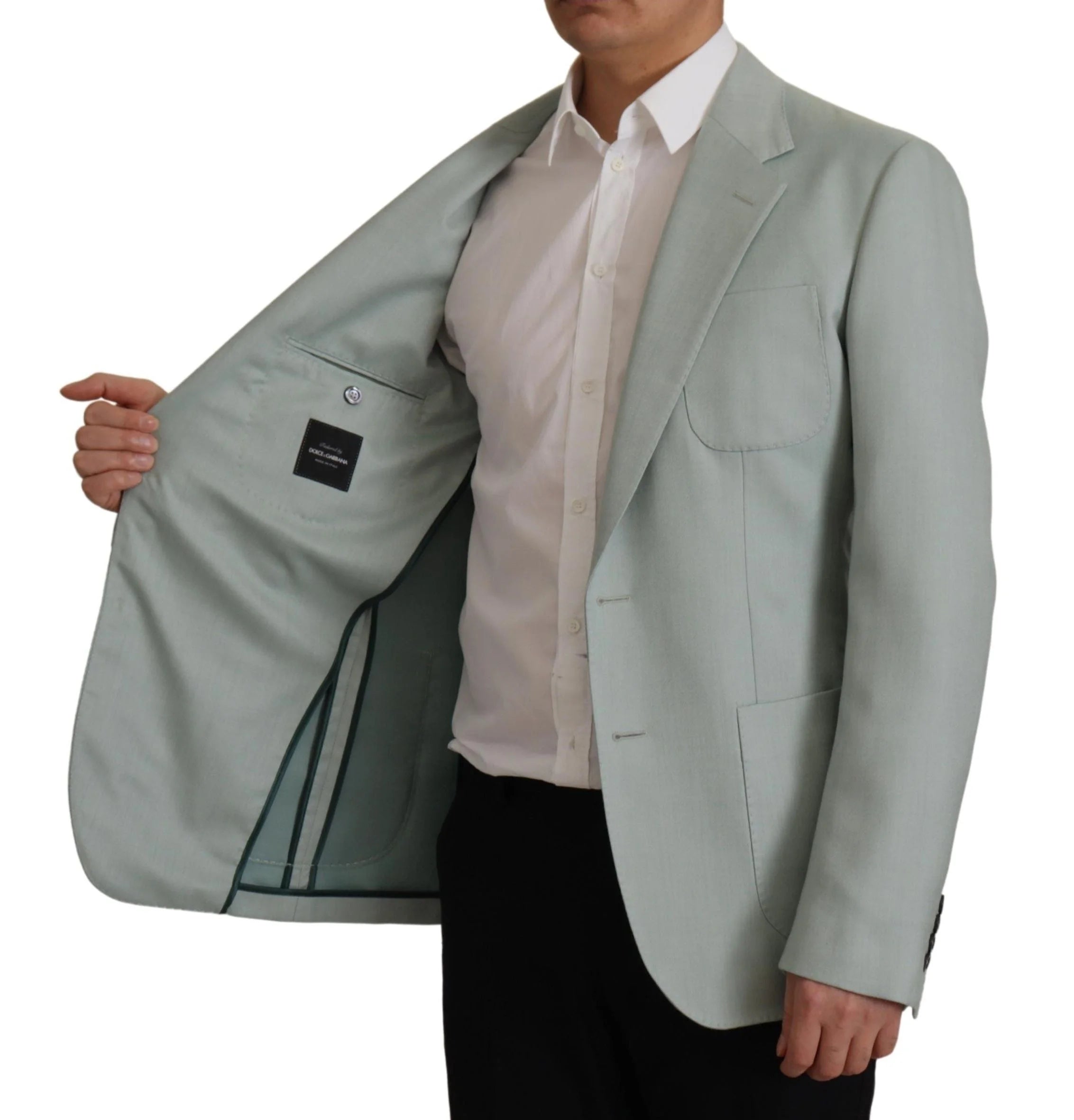 Dolce & Gabbana Light Green Cashmere Silk Blazer - Sport Jackets