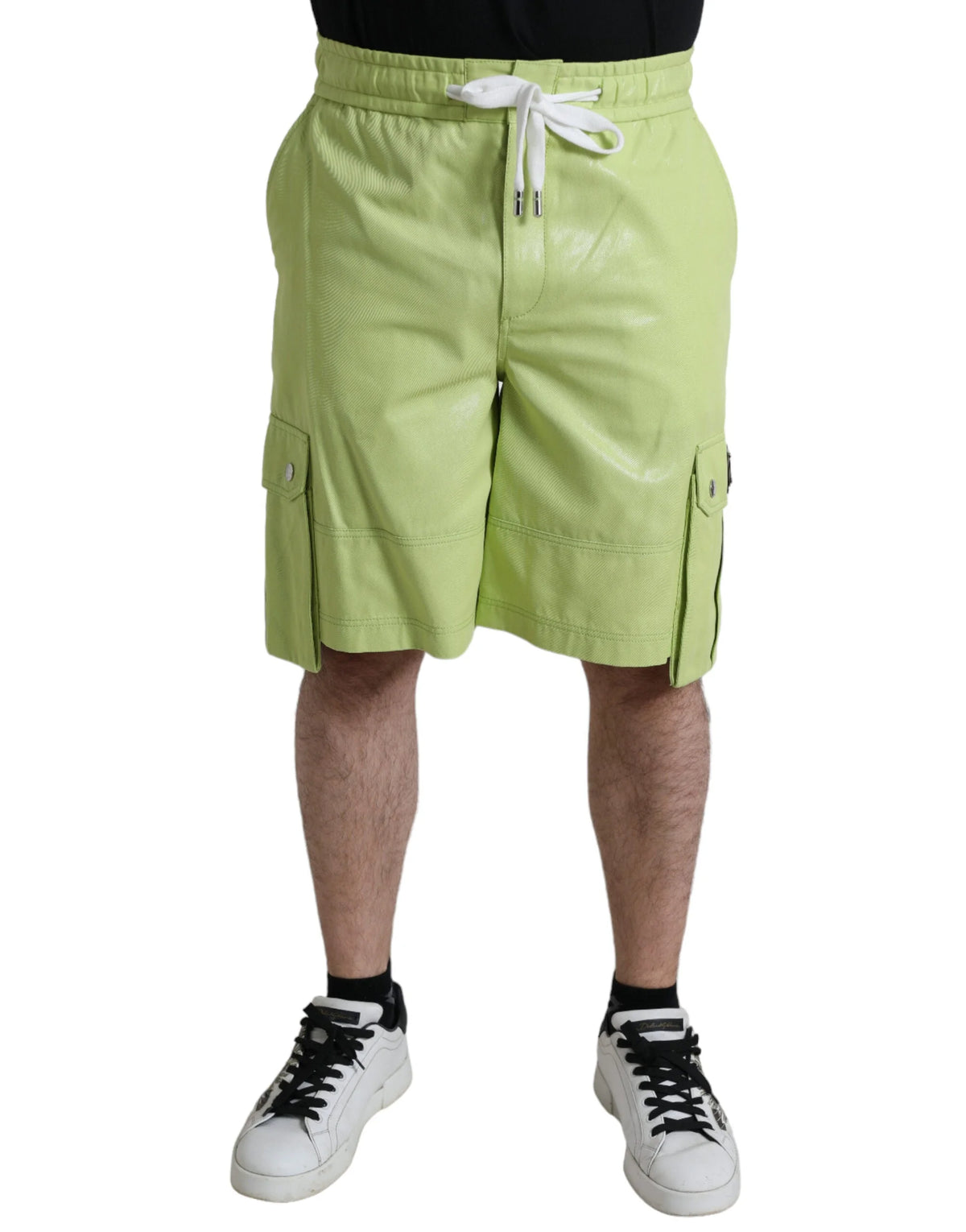 Dolce & Gabbana Light Green Cotton Men Cargo Bermuda Shorts - Cargo Shorts