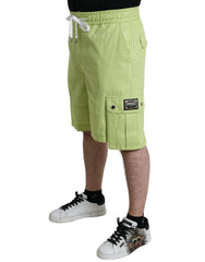 Dolce & Gabbana Light Green Cotton Men Cargo Bermuda Shorts - Cargo Shorts