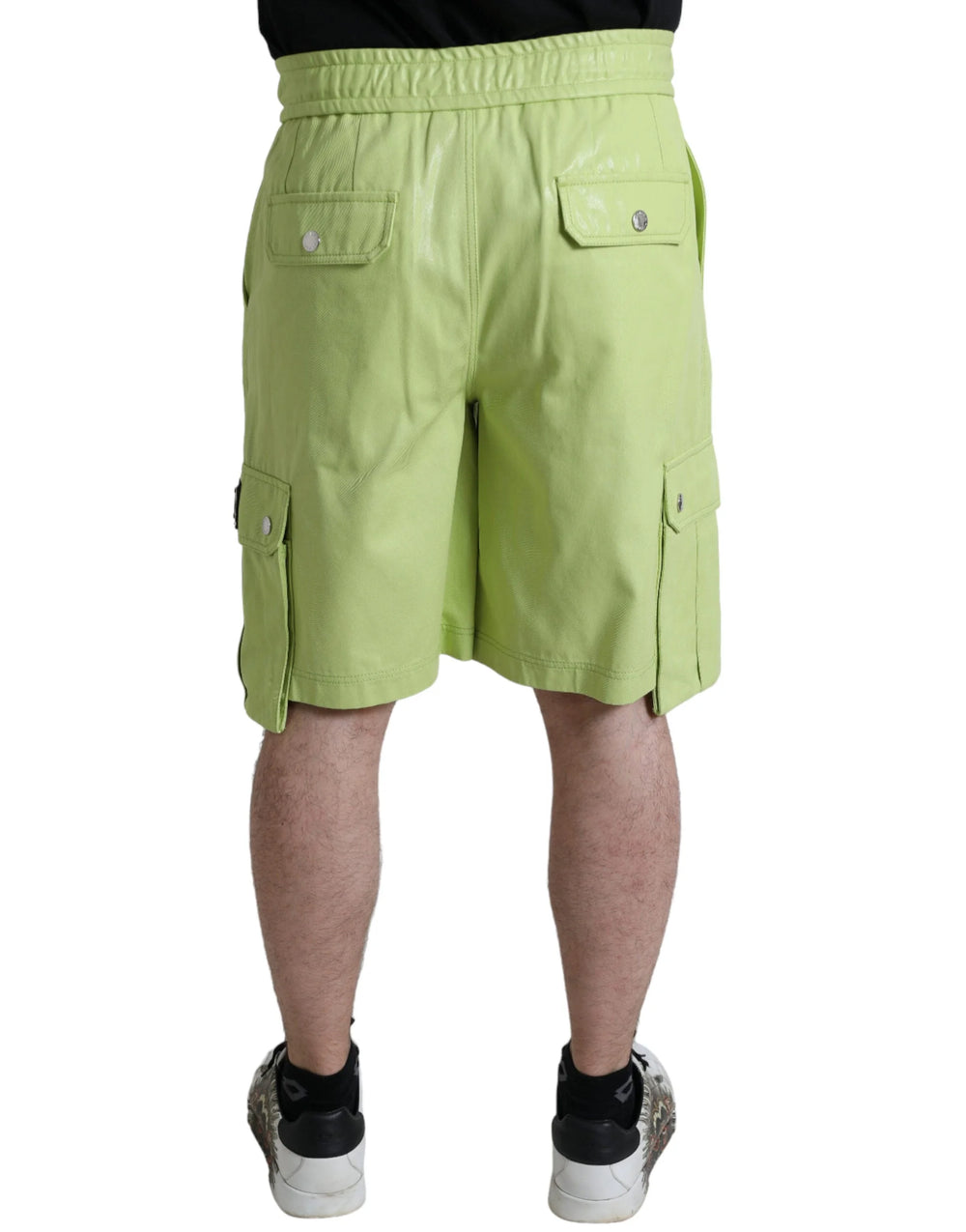 Dolce & Gabbana Light Green Cotton Men Cargo Bermuda Shorts - Cargo Shorts