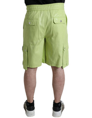 Dolce & Gabbana Light Green Cotton Men Cargo Bermuda Shorts - Cargo Shorts