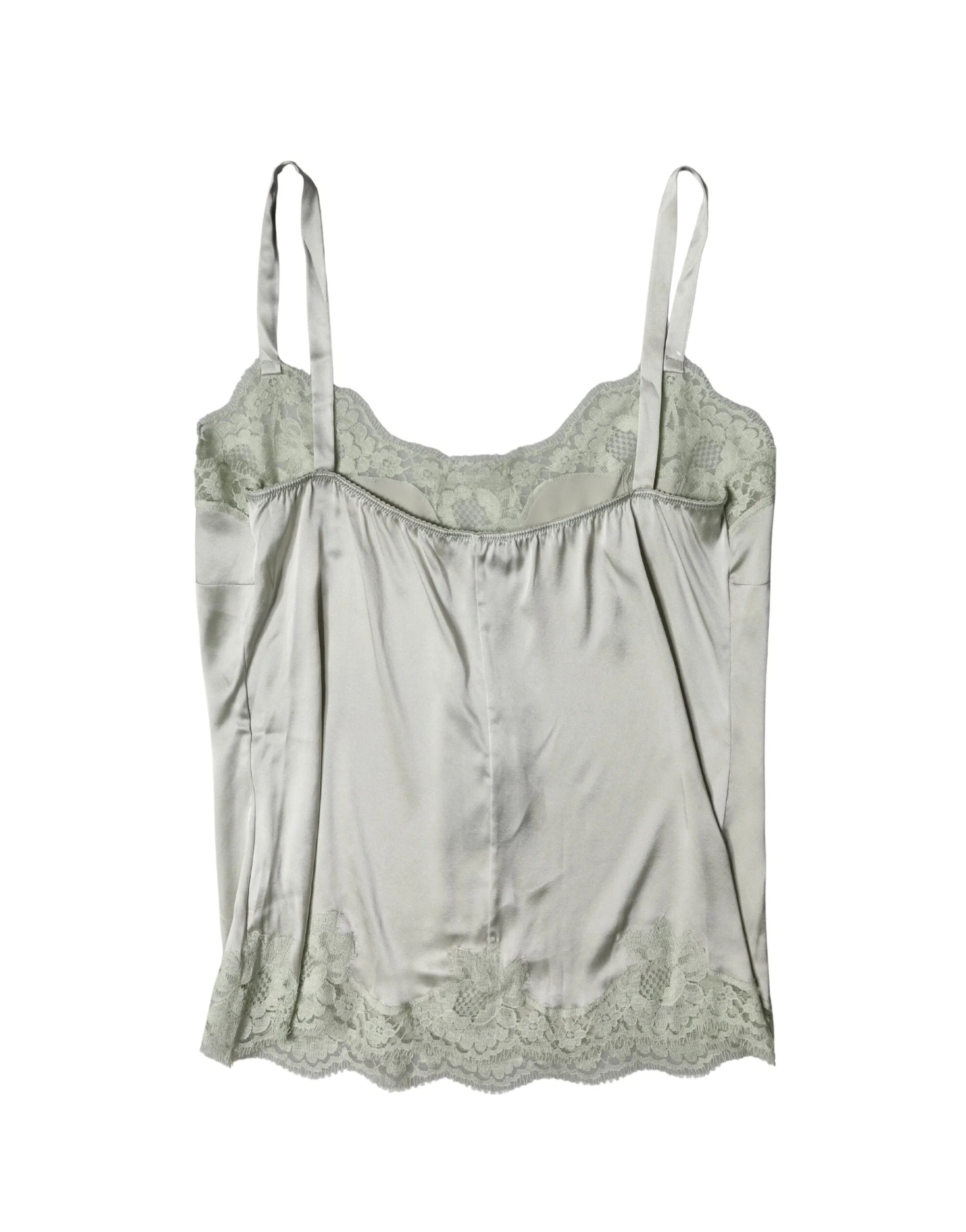 Dolce & Gabbana Light Green Floral Lace Lingerie Top Underwear