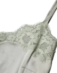 Dolce & Gabbana Light Green Floral Lace Lingerie Top Underwear