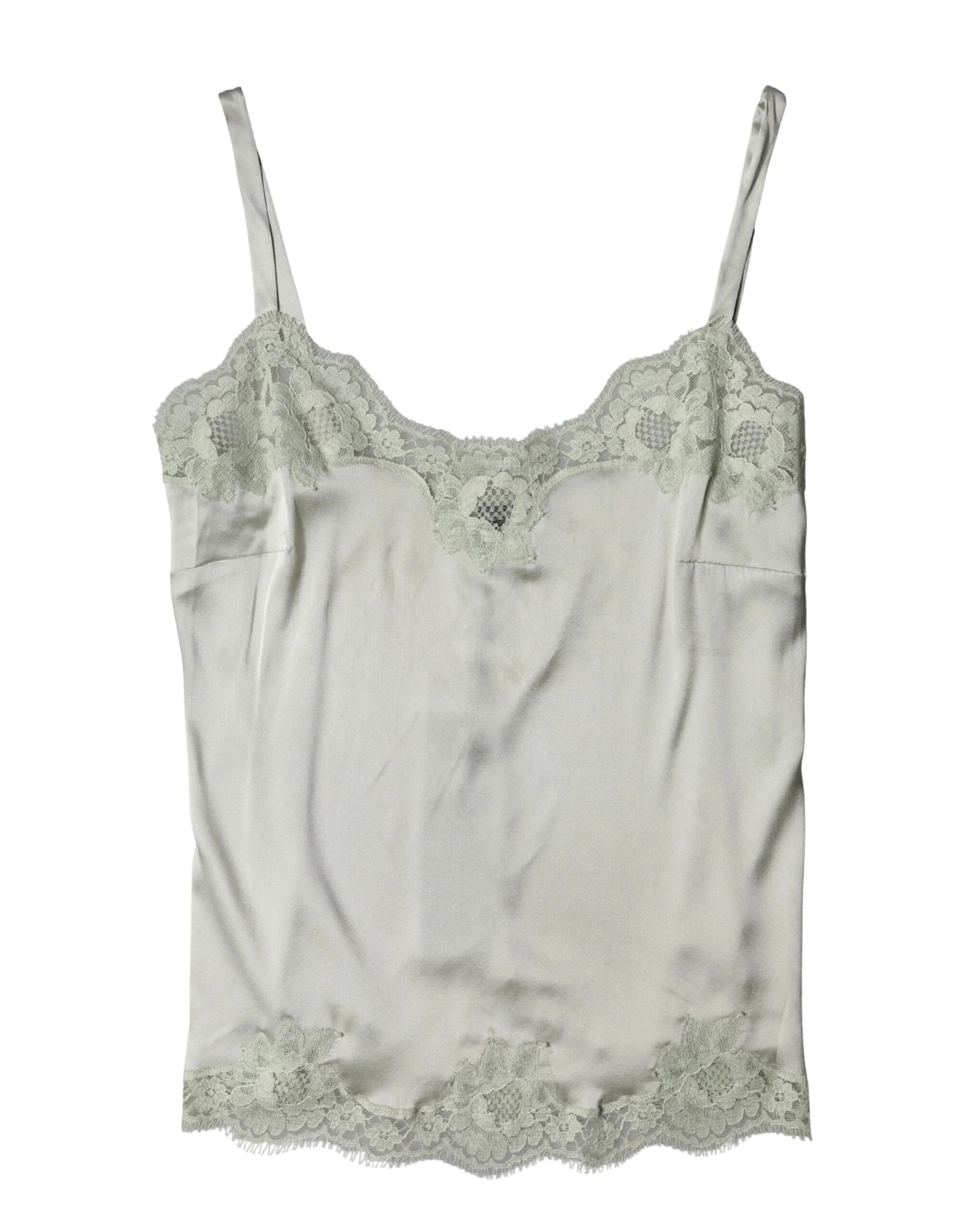Dolce & Gabbana Light Green Floral Lace Lingerie Top Underwear