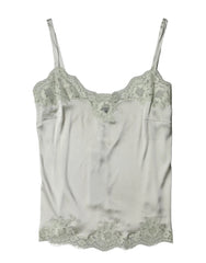 Dolce & Gabbana Light Green Floral Lace Lingerie Top Underwear