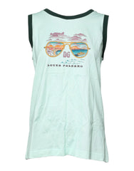 Dolce & Gabbana Light Green Graphic Print Sleeveless Tank T-shirt - IT46|XL - Tank Tops