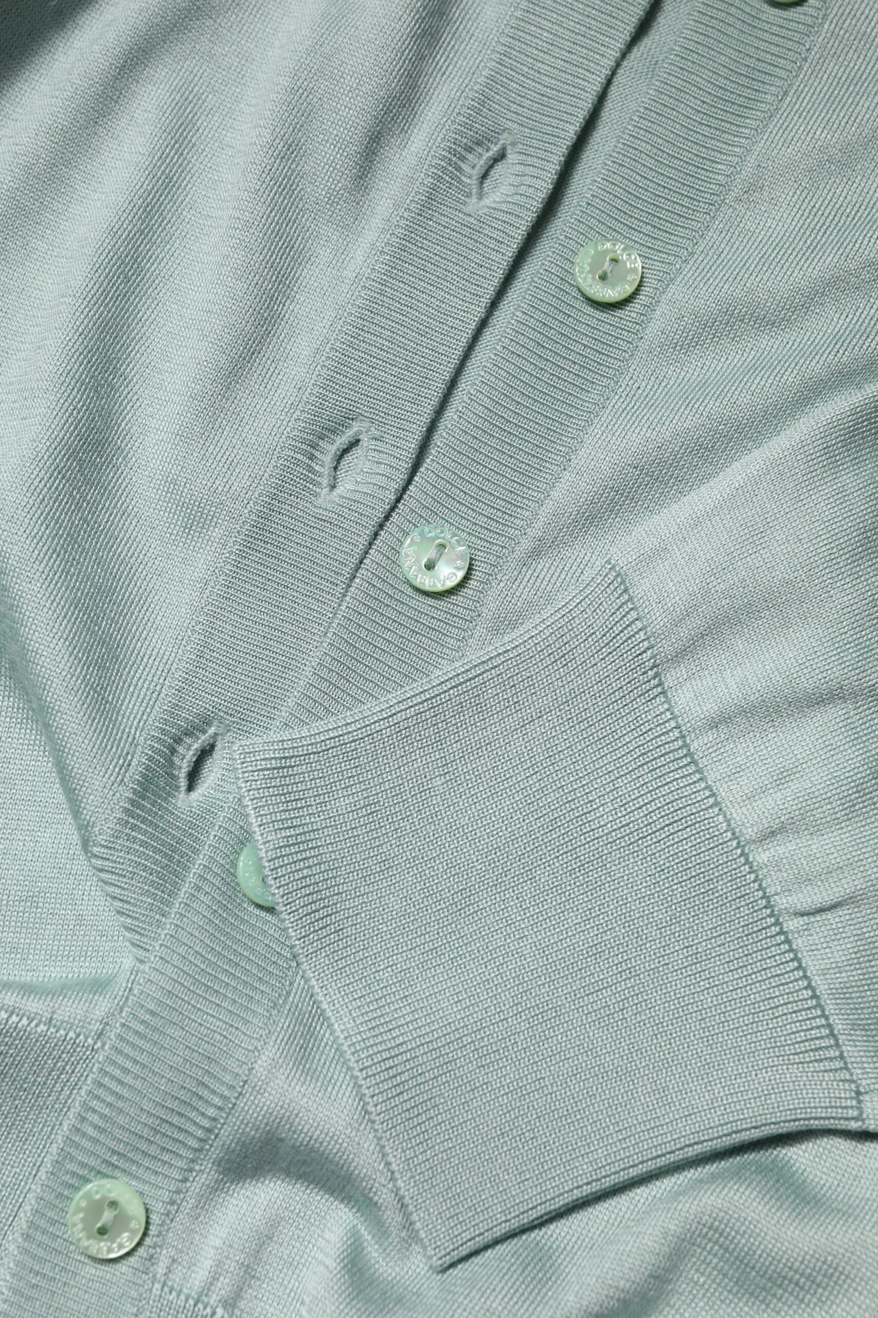 Dolce & Gabbana Light Green Silk Button Down Cardigan Sweater - Cardigans