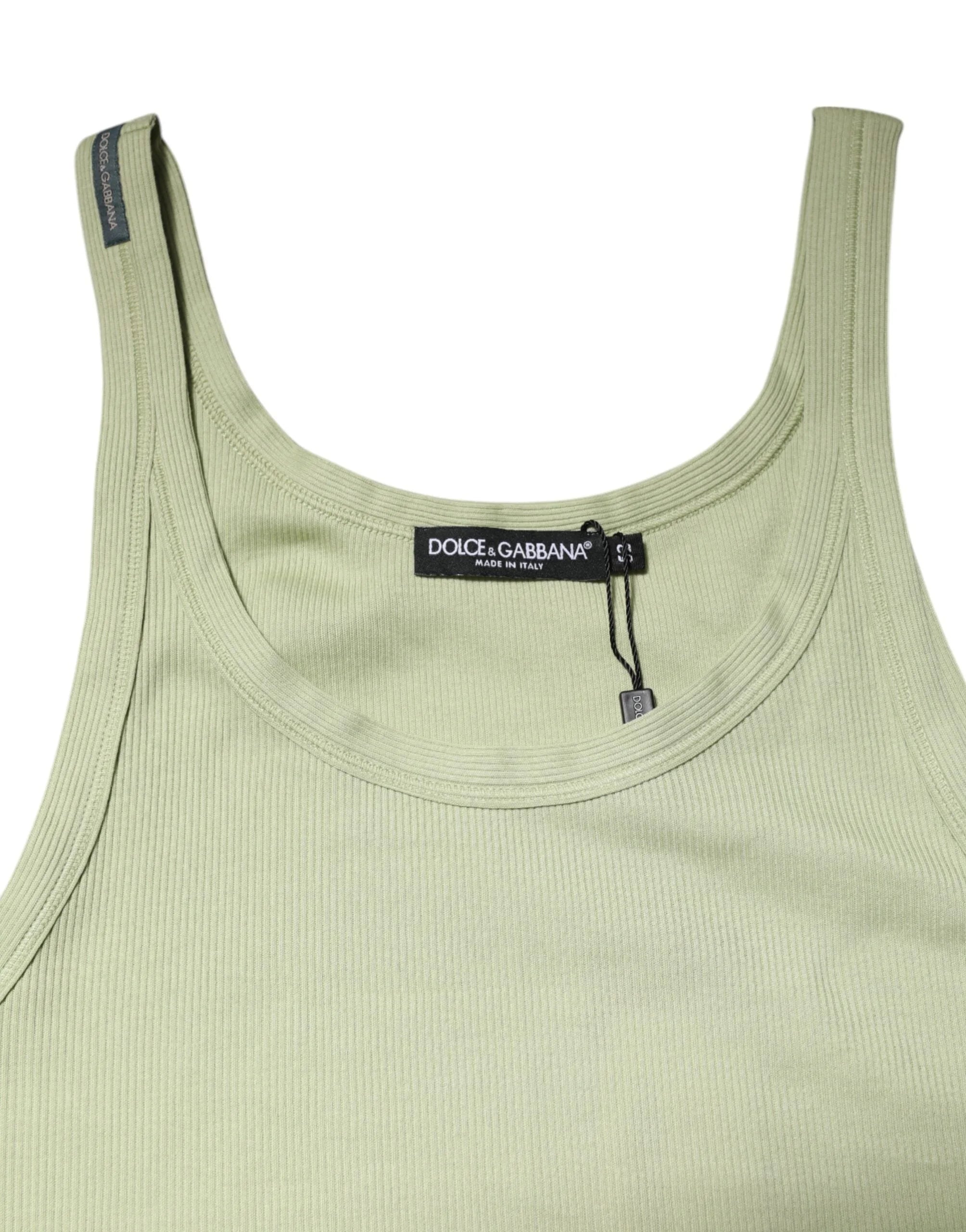Dolce & Gabbana Light Green Tank Sleeveless Men Men T-shirt - IT52 | XL - Tank Tops