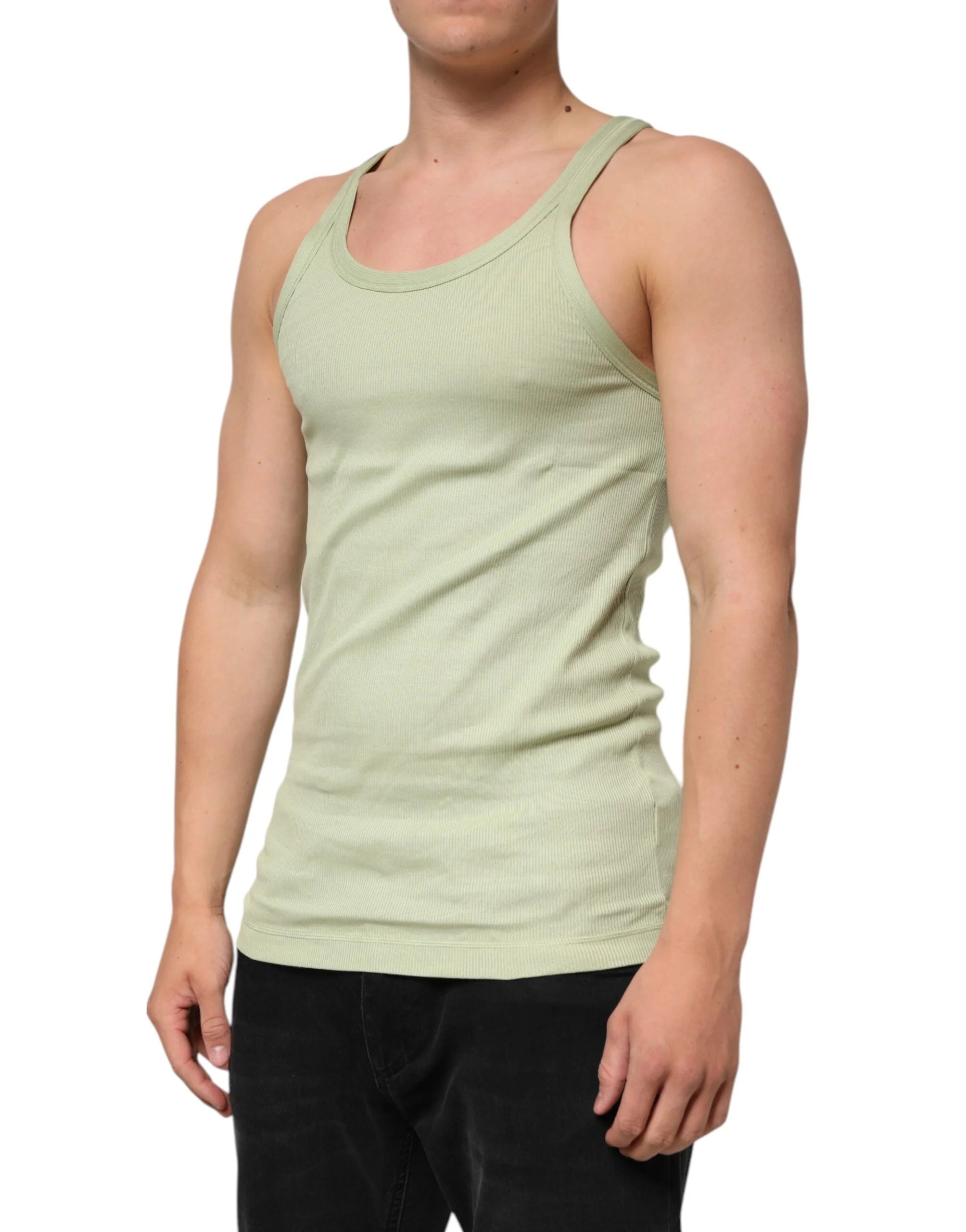 Dolce & Gabbana Light Green Tank Sleeveless Men Men T-shirt - IT52 | XL - Tank Tops