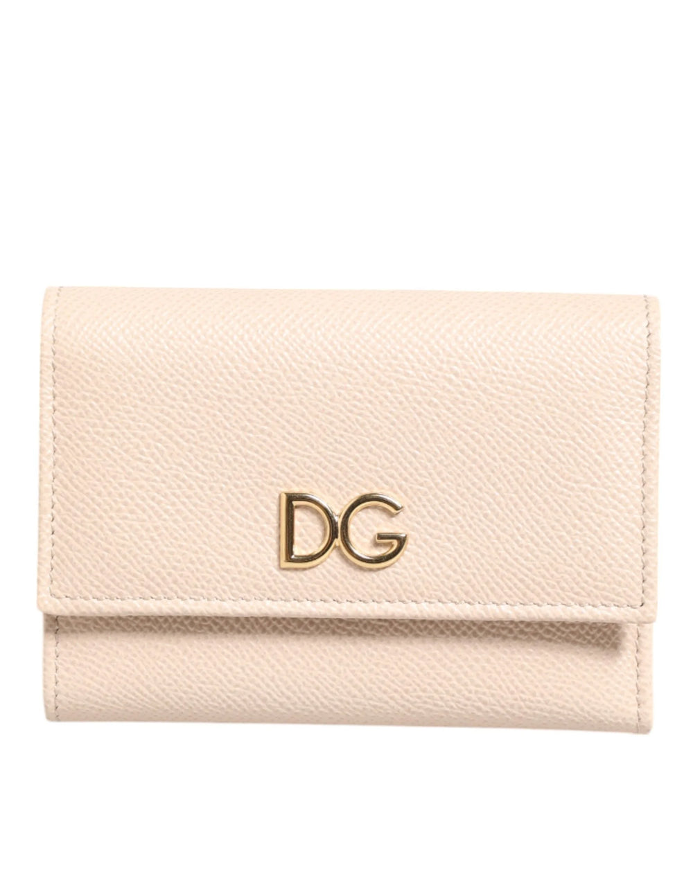 Dolce & Gabbana Light Pink Calf Leather DG Logo French Flap Wallet - Wallets