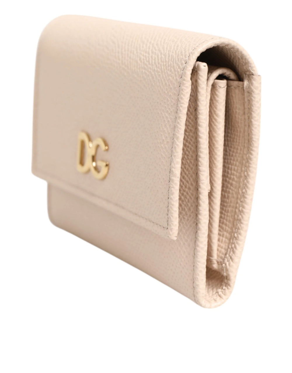 Dolce & Gabbana Light Pink Calf Leather DG Logo French Flap Wallet - Wallets
