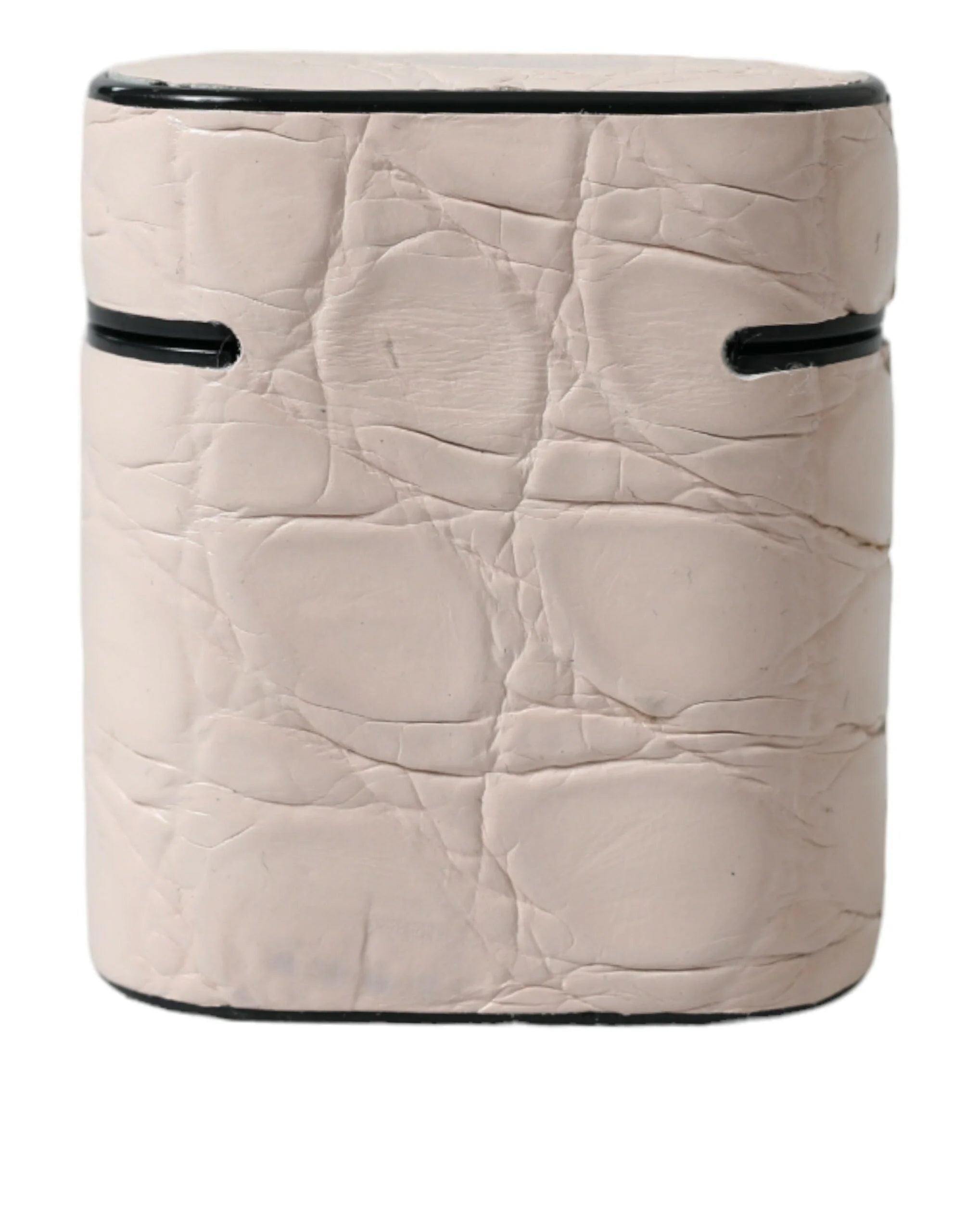 Dolce & Gabbana Light Pink Calf Leather Metal Logo Plaque Airpods Case - Headphone Carrying Cases