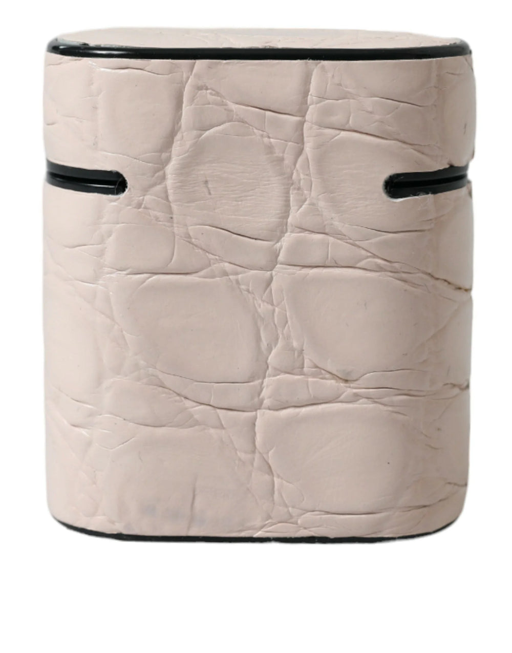 Dolce & Gabbana Light Pink Calf Leather Metal Logo Plaque Airpods Case - Headphone Carrying Cases