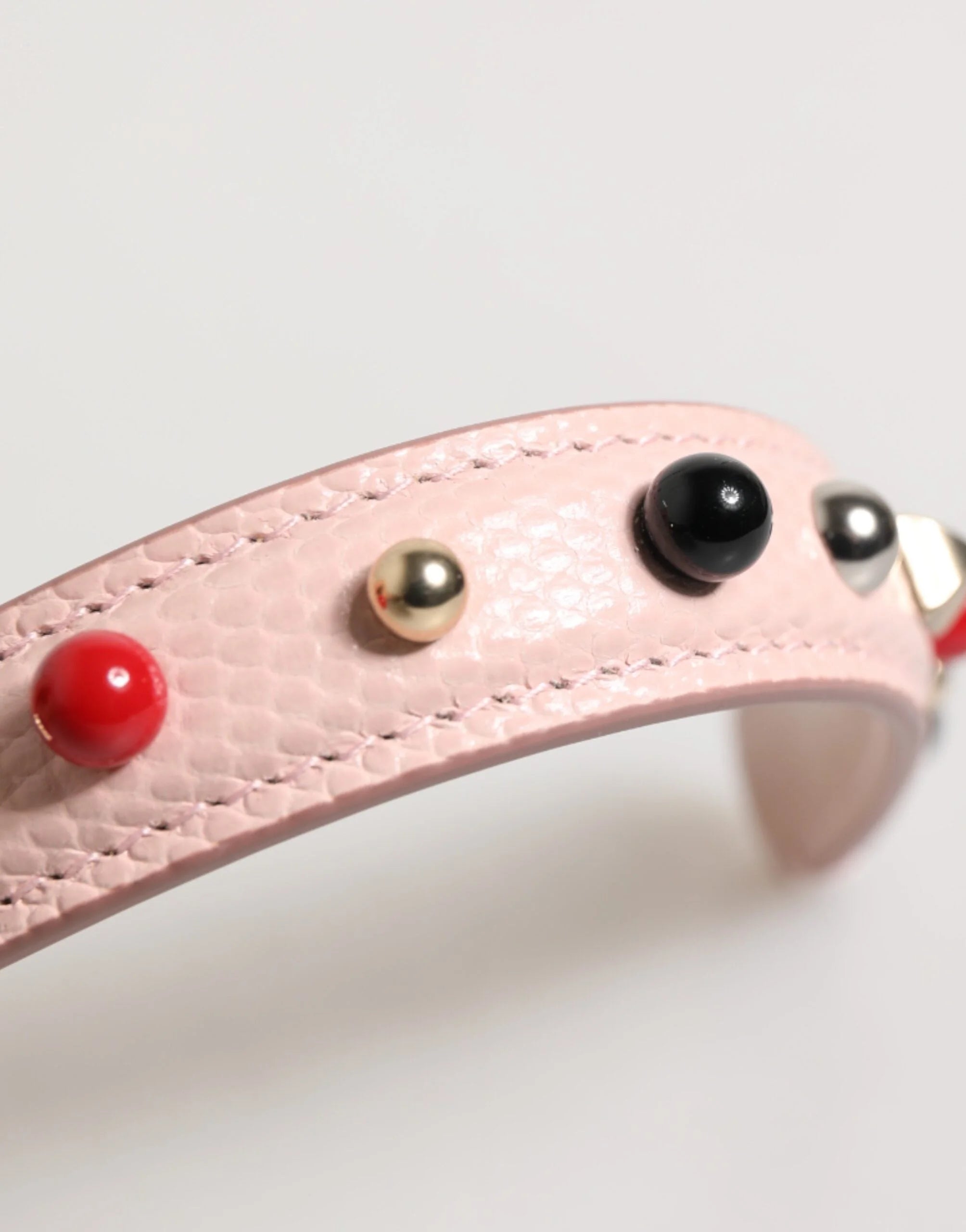 Dolce & Gabbana Light Pink Embellished Leather Bag Handle Shoulder Strap - Handbag & Wallet Accessories