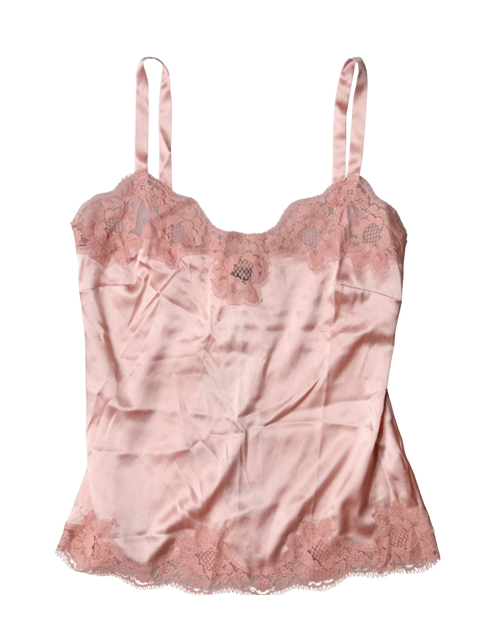 Dolce & Gabbana Light Pink Floral Lace Lingerie Top Underwear