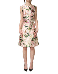 Dolce & Gabbana Light Pink LilyPrint Sleeveless Sheath Dress - IT38 | XS
