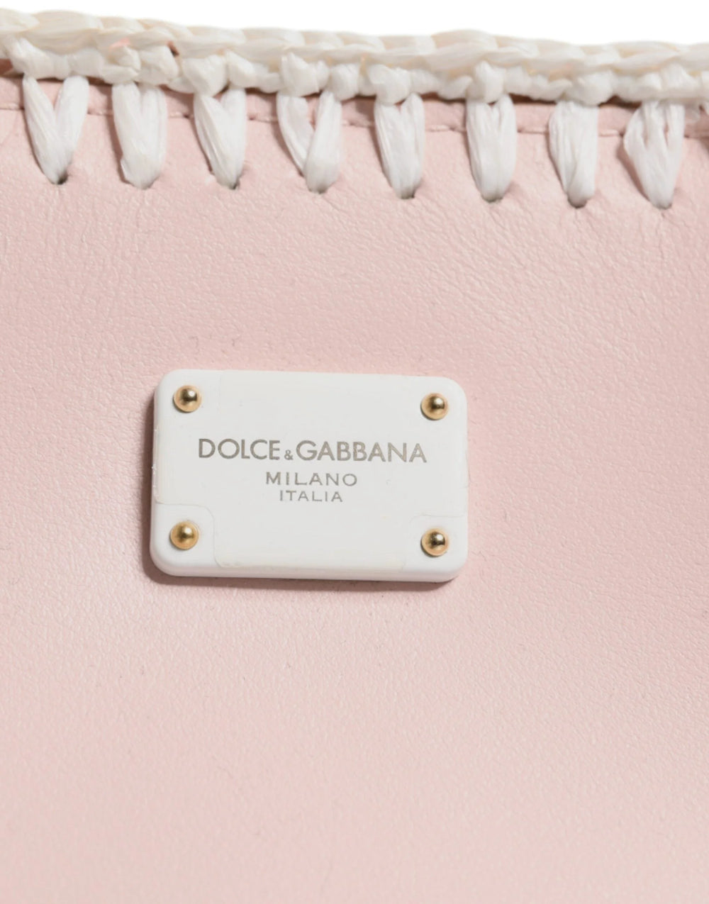 Dolce & Gabbana Light Pink Logo Plaque Soft Leather Strap Crossbody Bag - Cross Body Bags