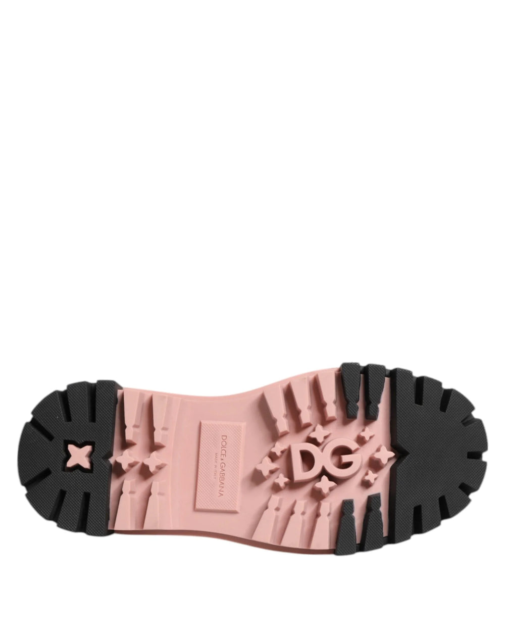 Dolce & Gabbana Light Powder Pink Black Leather Lace-Up Shoes - EU36.5/US6