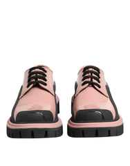 Dolce & Gabbana Light Powder Pink Black Leather Lace-Up Shoes - EU36.5/US6