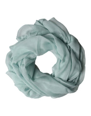Dolce & Gabbana Light Teal Silk Stole Neck Wrap Shawl Scarf
