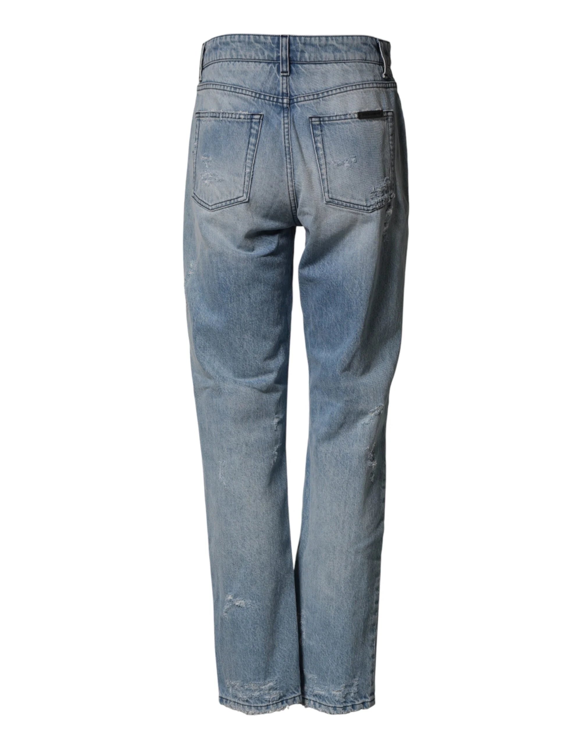 Dolce & Gabbana LightBlue Ripped Washed BOYFRIEND Denim Jeans - IT40|S
