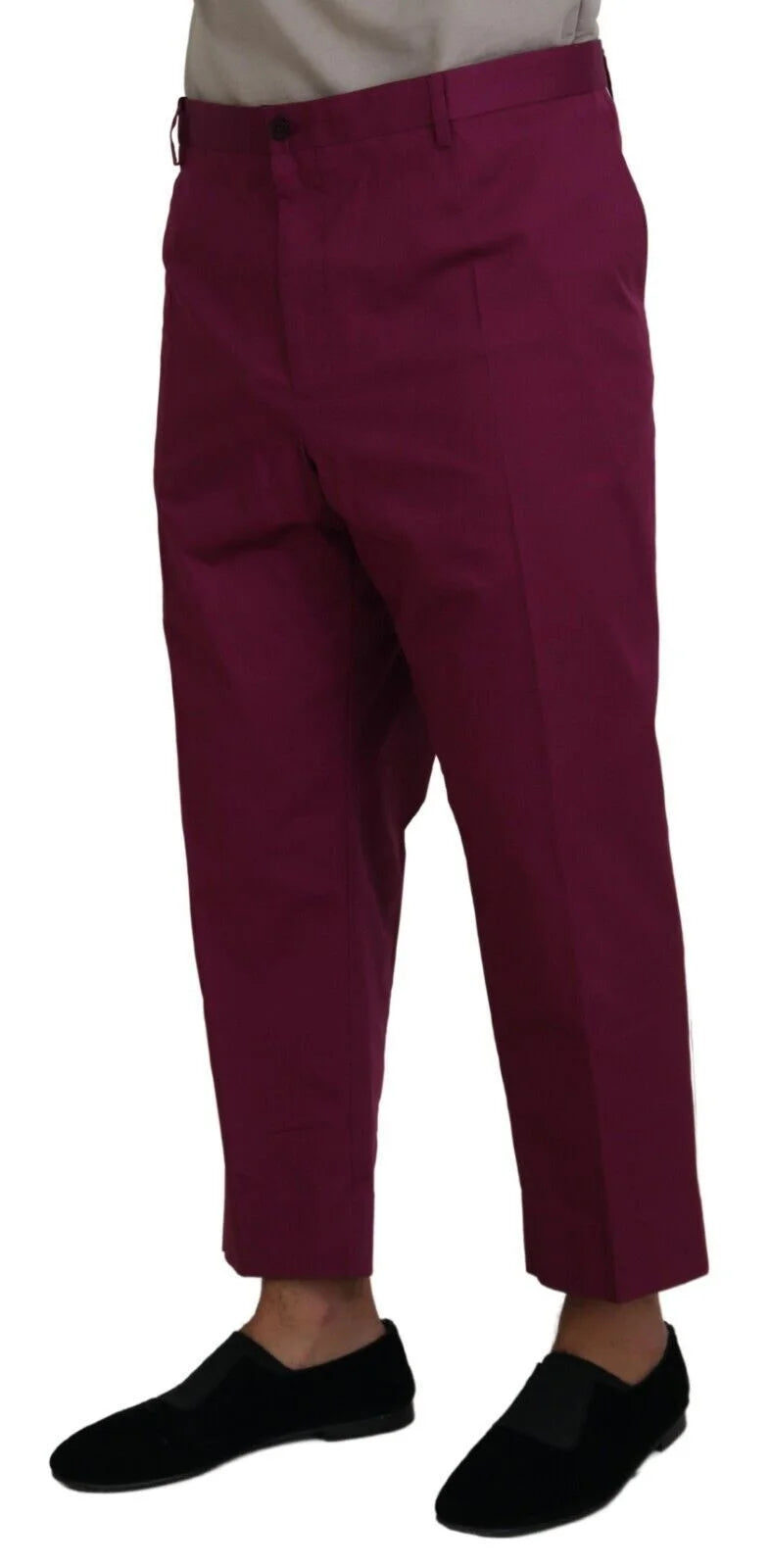 Dolce & Gabbana Magenta Cotton DG Logo Pocket Trouser Pants - IT60 | 3XL - Trousers