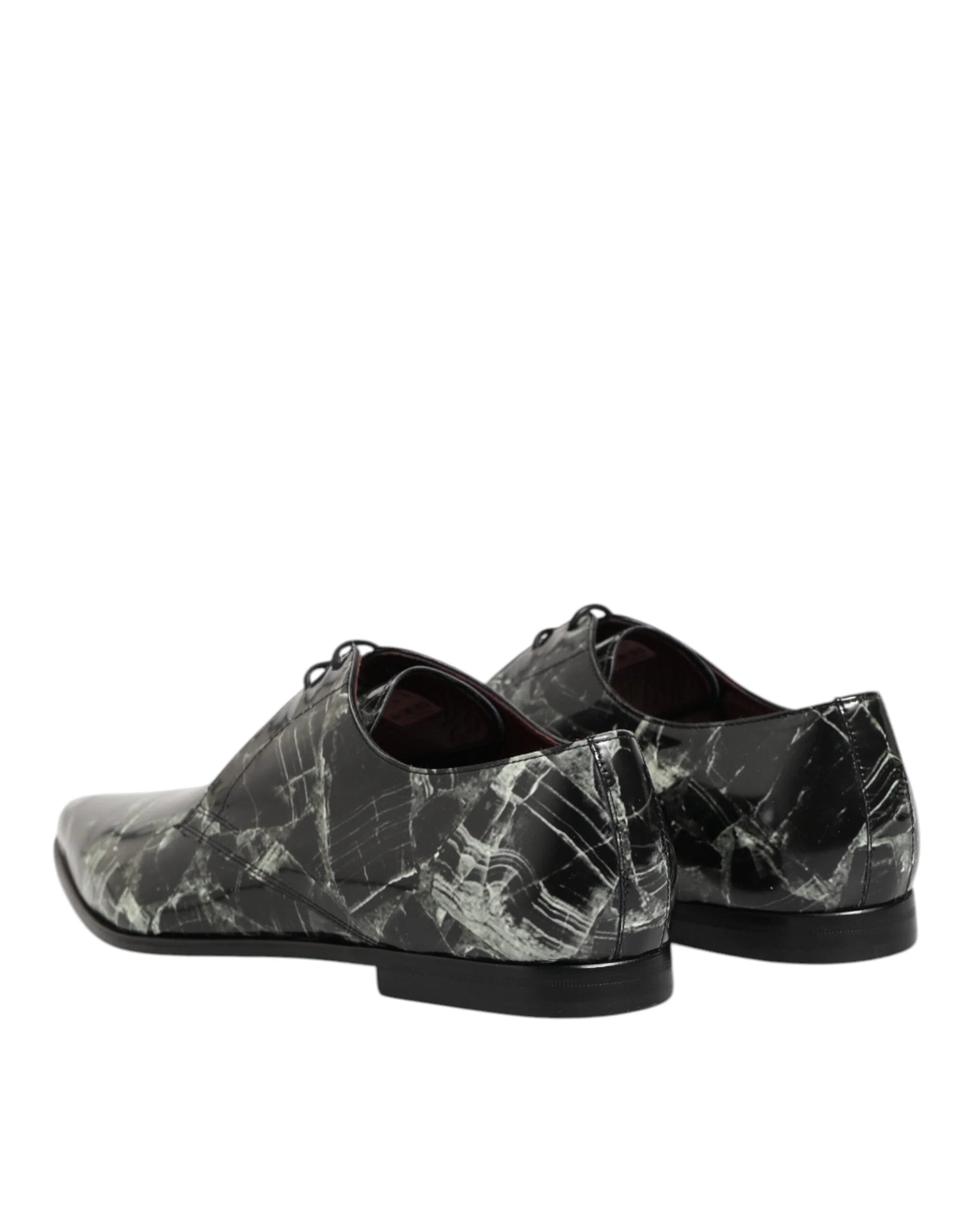 Dolce & Gabbana Marbled Pattern Dress Lace Up Derby Shoes - EU44/US11 - Flats