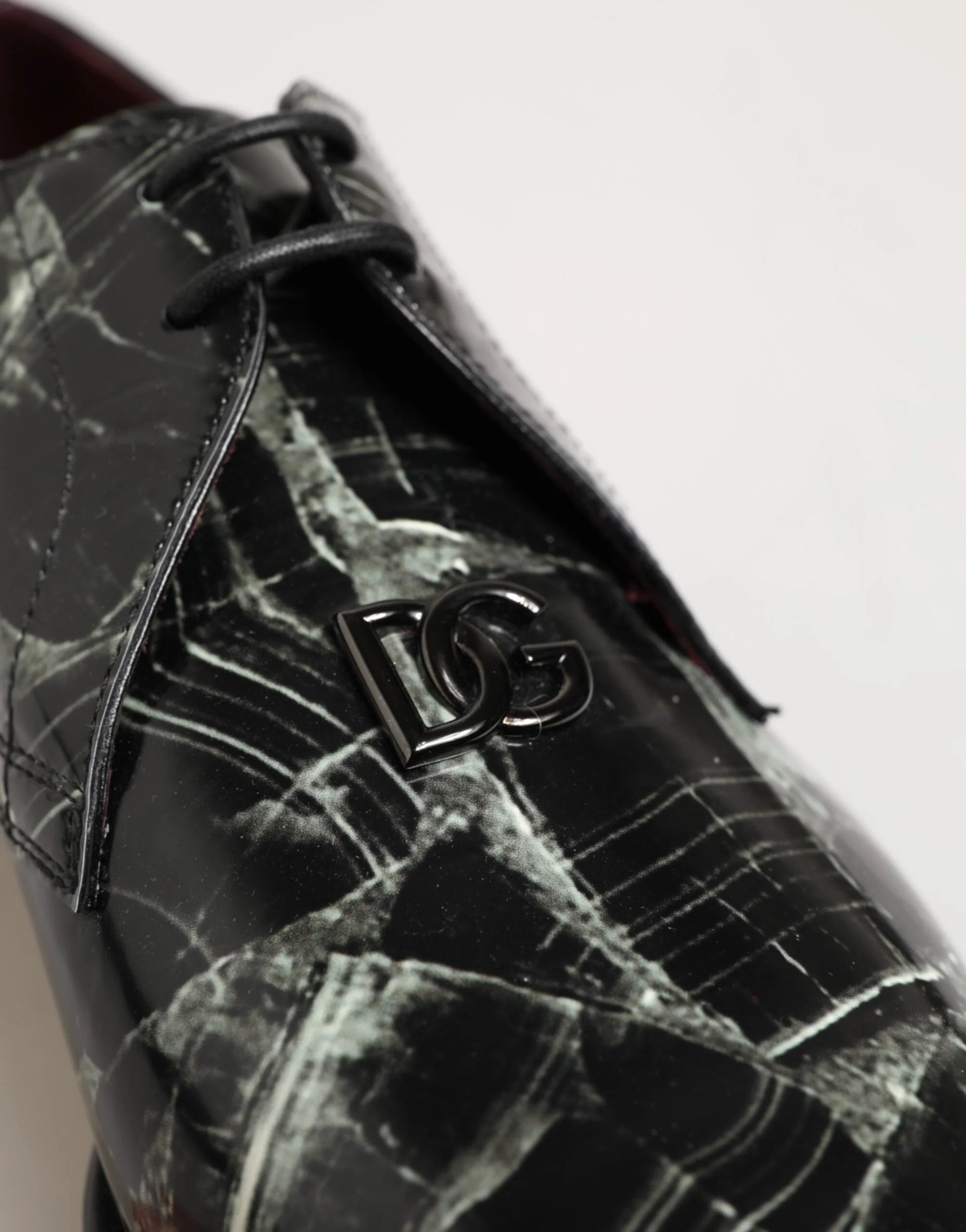 Dolce & Gabbana Marbled Pattern Dress Lace Up Derby Shoes - EU44/US11 - Flats