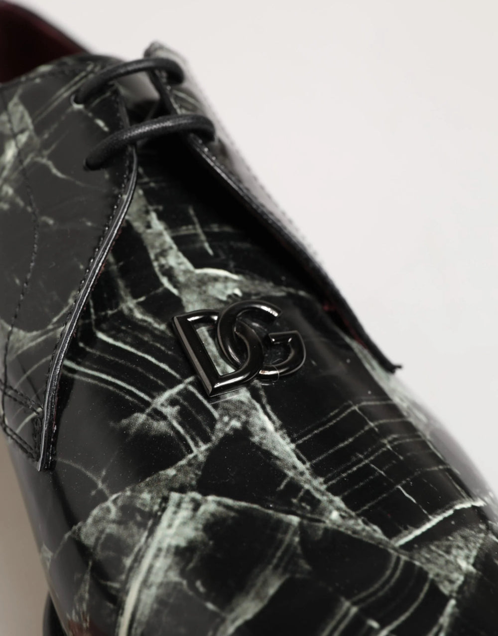 Dolce & Gabbana Marbled Pattern Dress Lace Up Derby Shoes - EU44/US11 - Flats