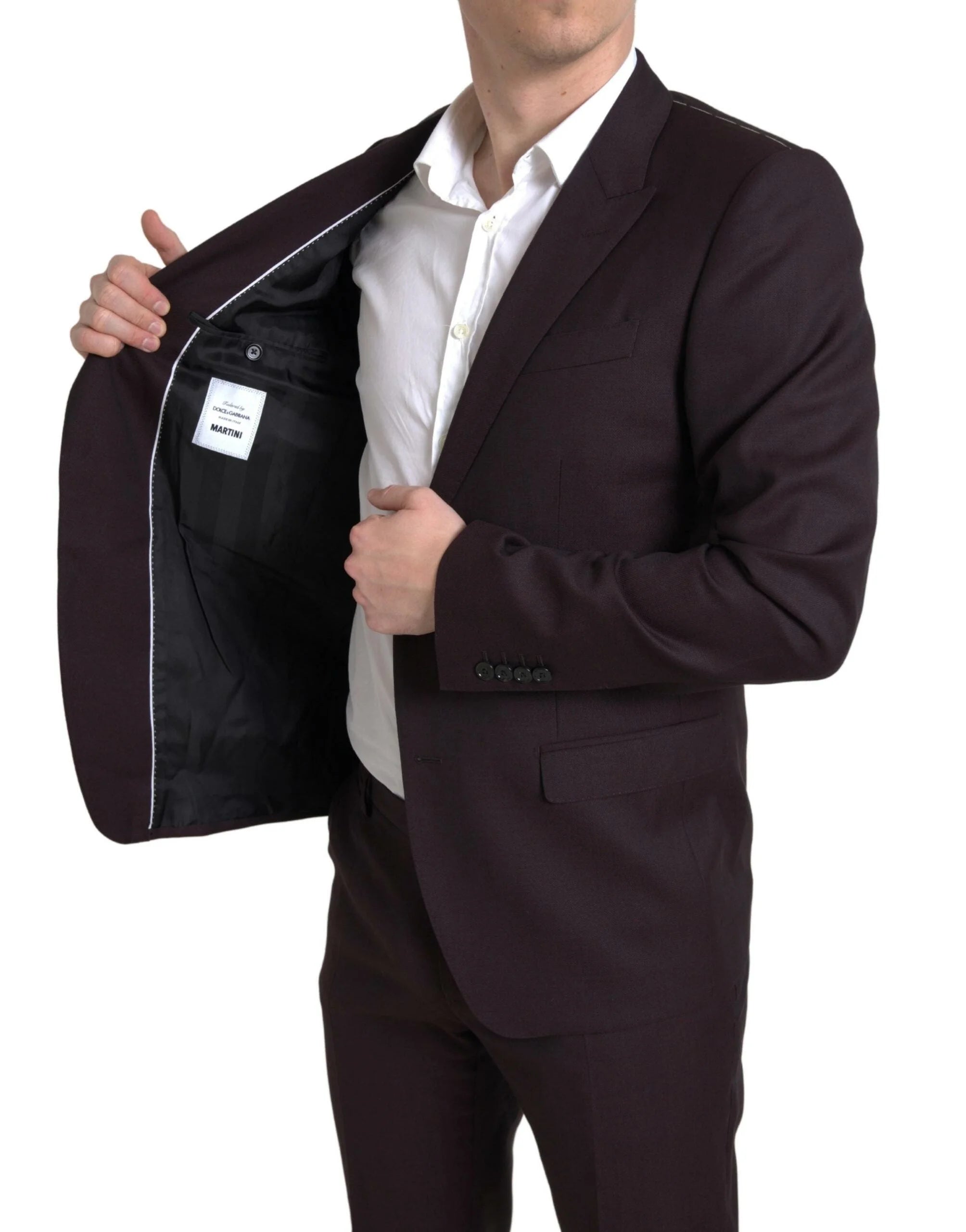 Dolce & Gabbana Maroon 2 Piece Single Breasted MARTINI Suit - IT52 | L - Pant Suits