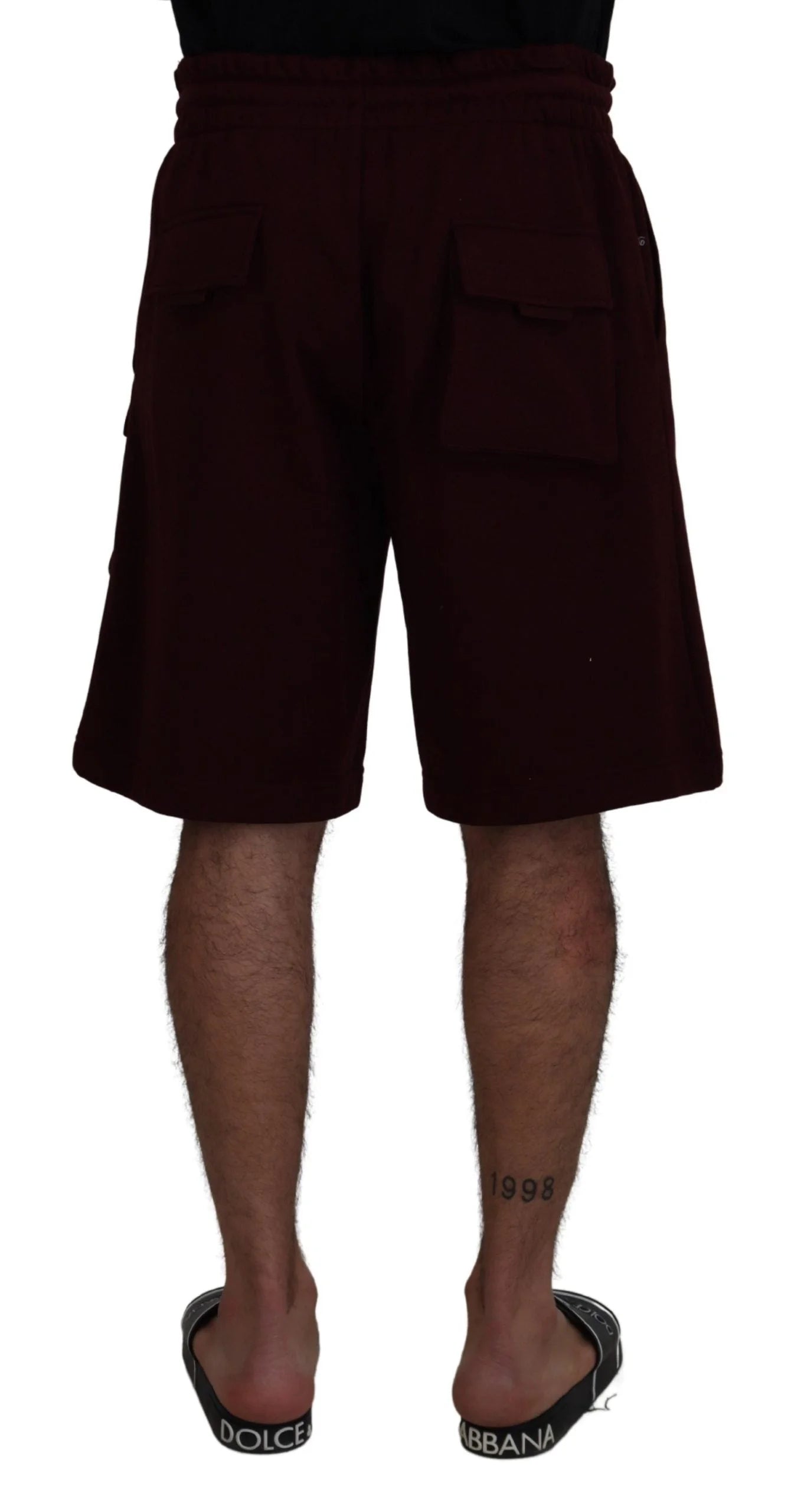 Dolce & Gabbana Maroon Bermuda Cargo Men Shorts - IT50 | L - Cargo Shorts